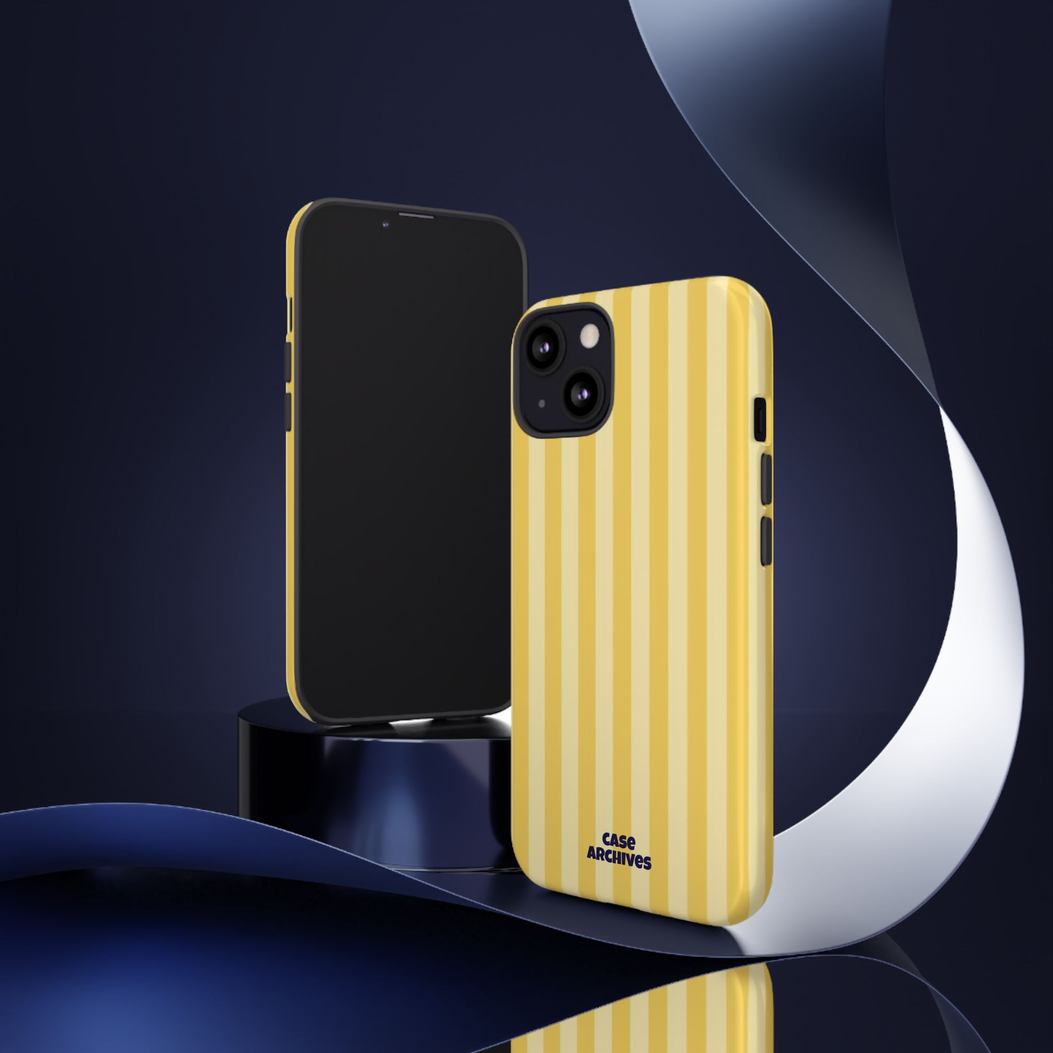 Yellow Striped Tough Phone Case – Durable Protective Cover (Case Archives)