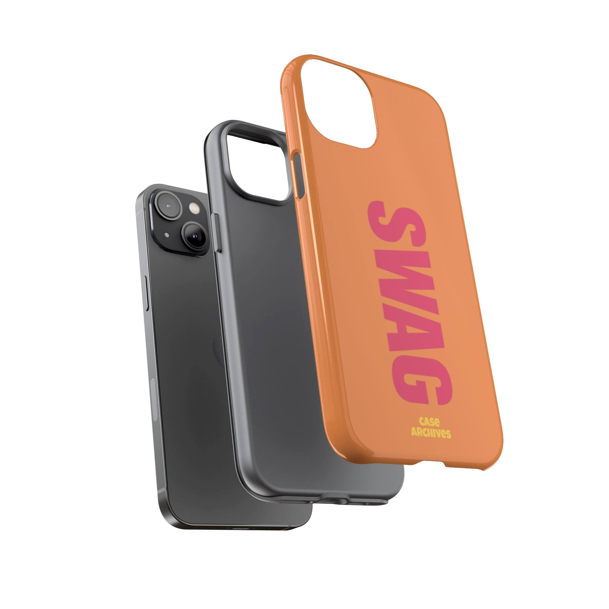 SWAG vertical text Tough Case | orange phone case, bold typography