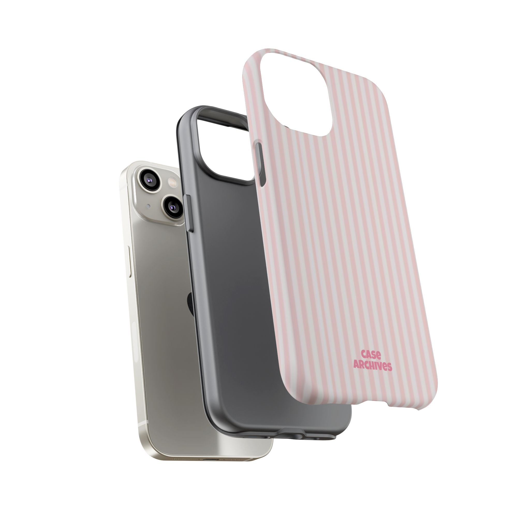 Pink Pastel Stripe Tough Phone Case — Protective iPhone Cover