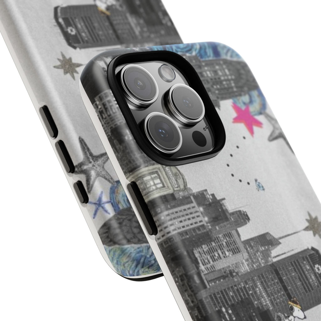City Skyline Tough Phone Case – Statue of Liberty Urban Art Protective Cover