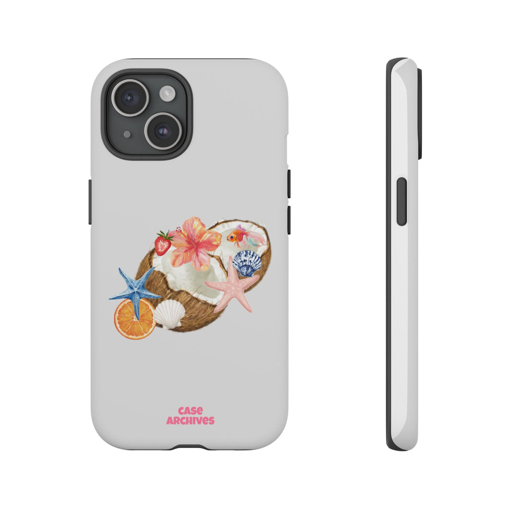 Beach Shells Tough Phone Case — Tropical Starfish & Hibiscus Design