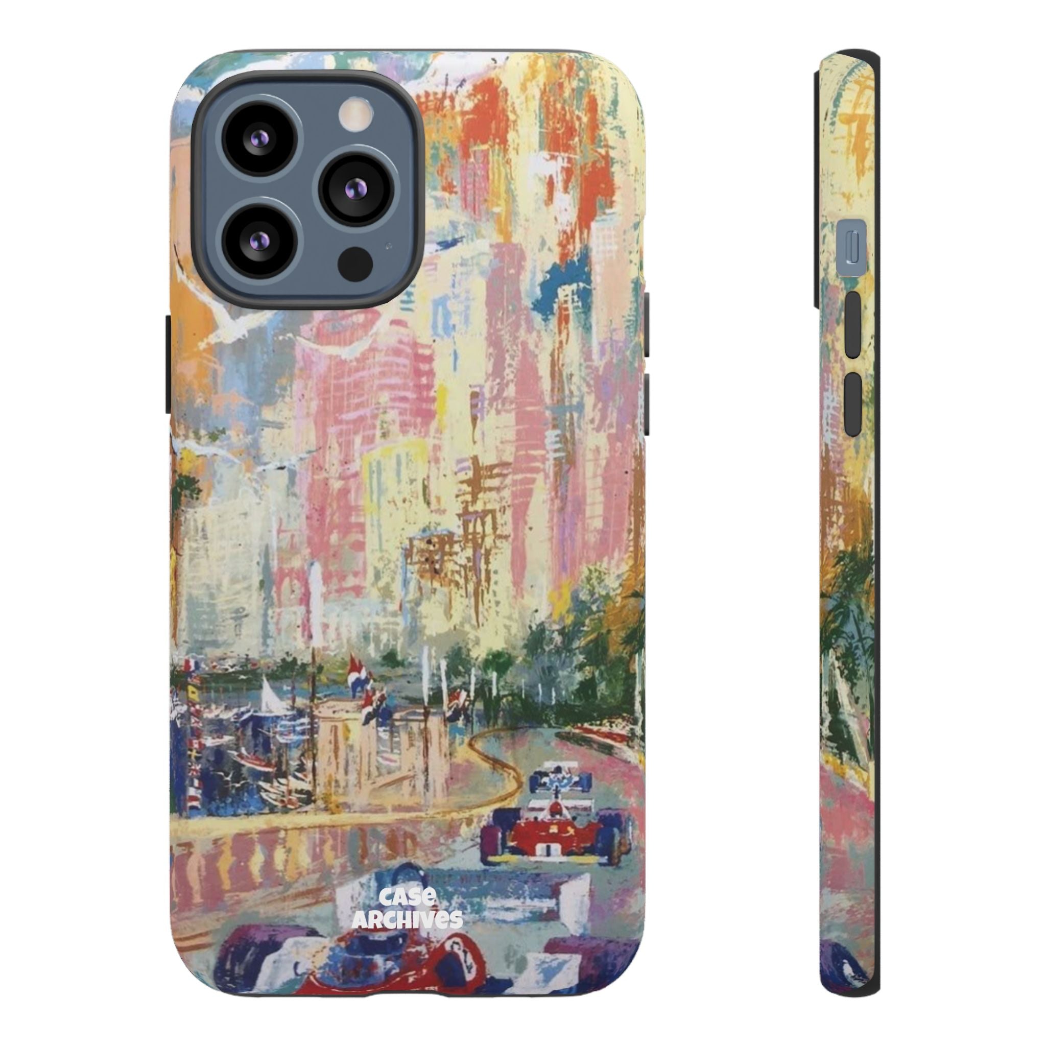 Racing Cityscape Phone Case — Vintage Grand Prix Art Protective Cover