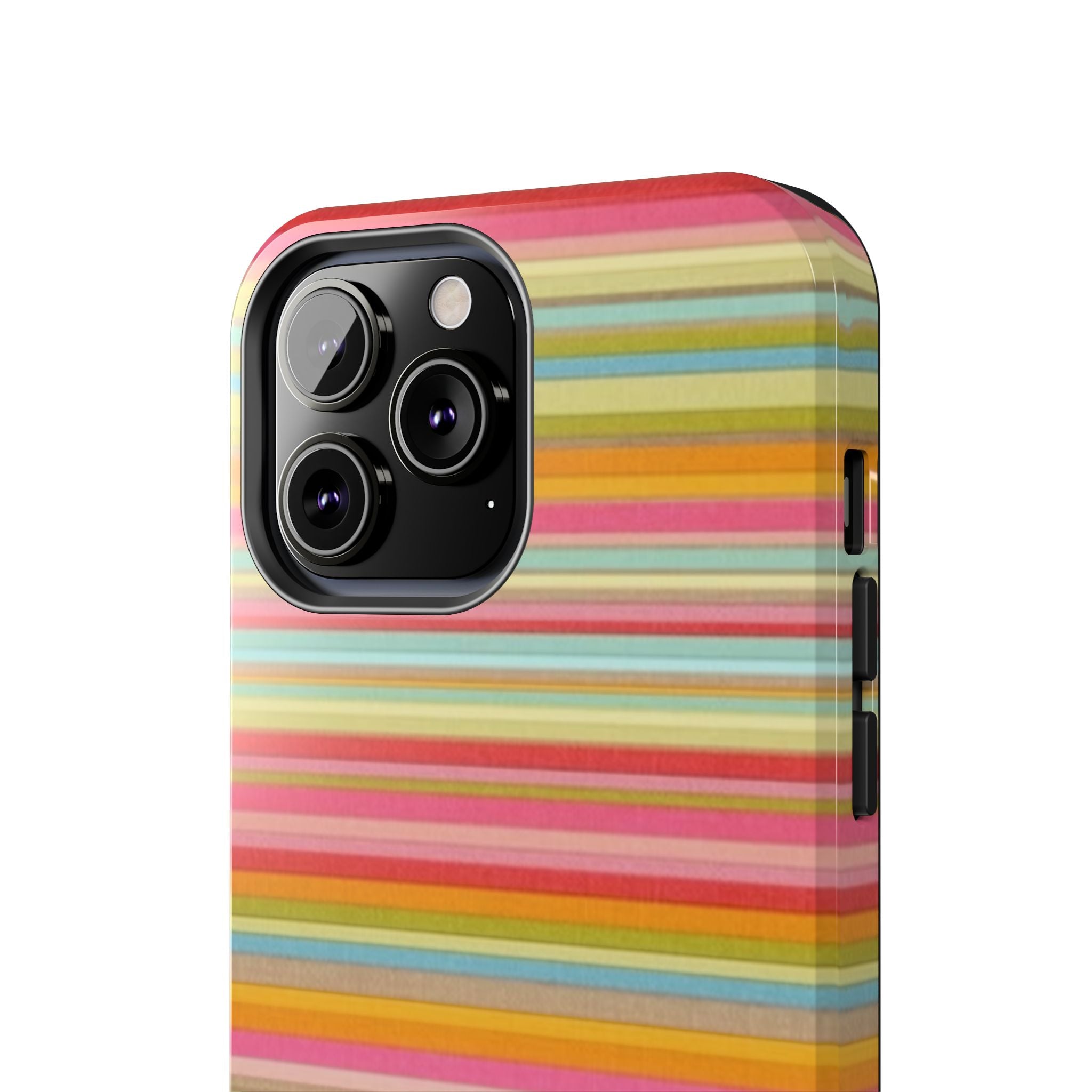 Tough Phone Case — Colorful Retro Striped Protective Cover