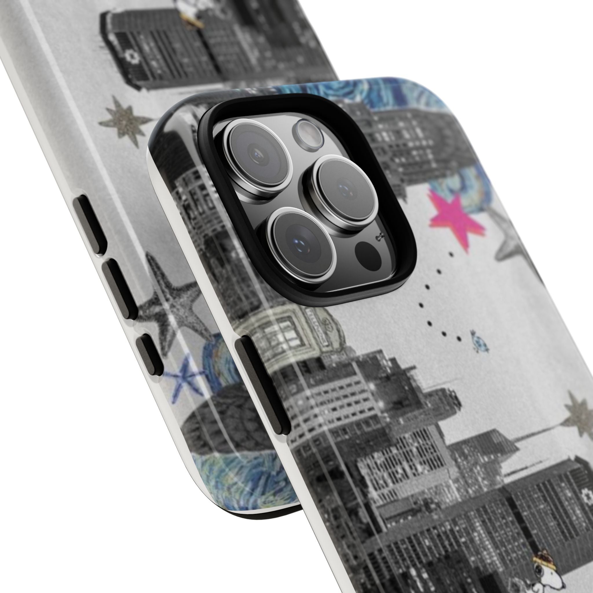 City Skyline Tough Phone Case – Statue of Liberty Urban Art Protective Cover