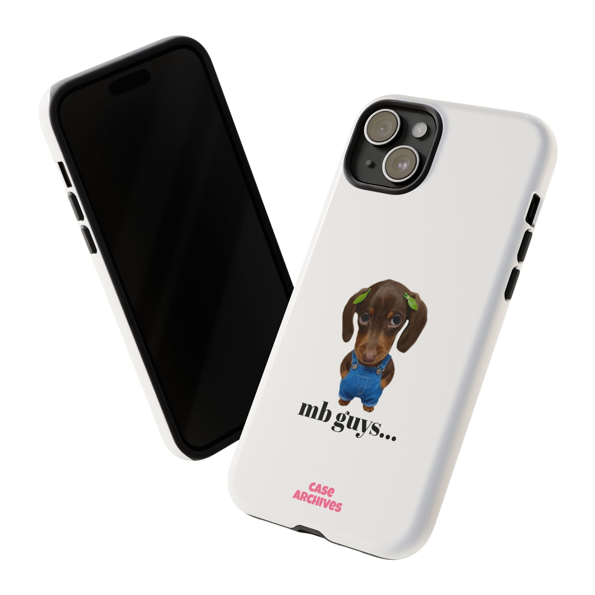 Phone Case — Cute Dachshund Puppy Design with 'nb guys...' Text