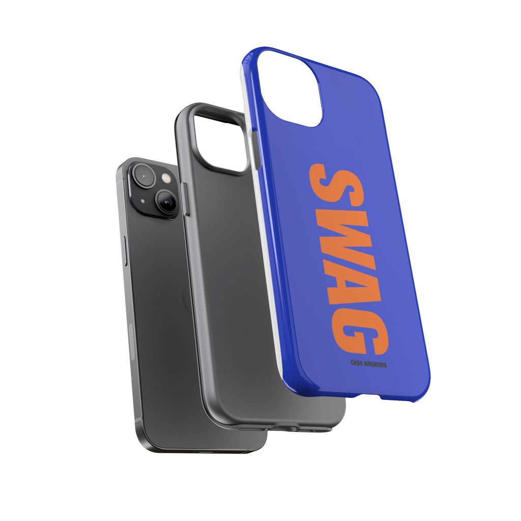SWAG phone case | Tough Cases blue orange typography