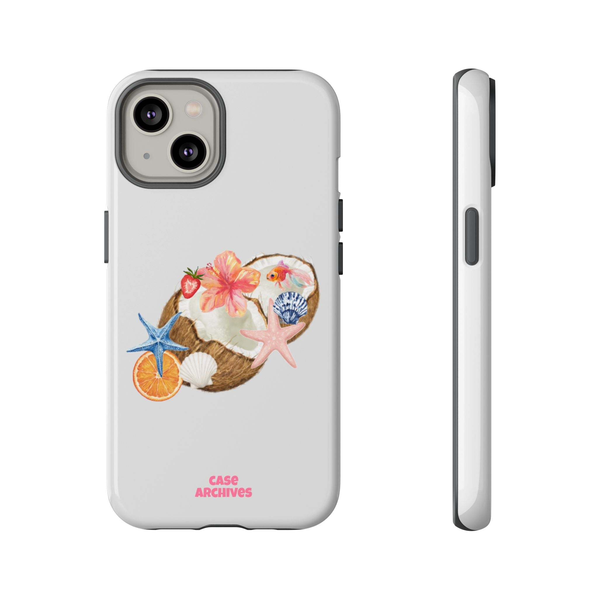 Beach Shells Tough Phone Case — Tropical Starfish & Hibiscus Design
