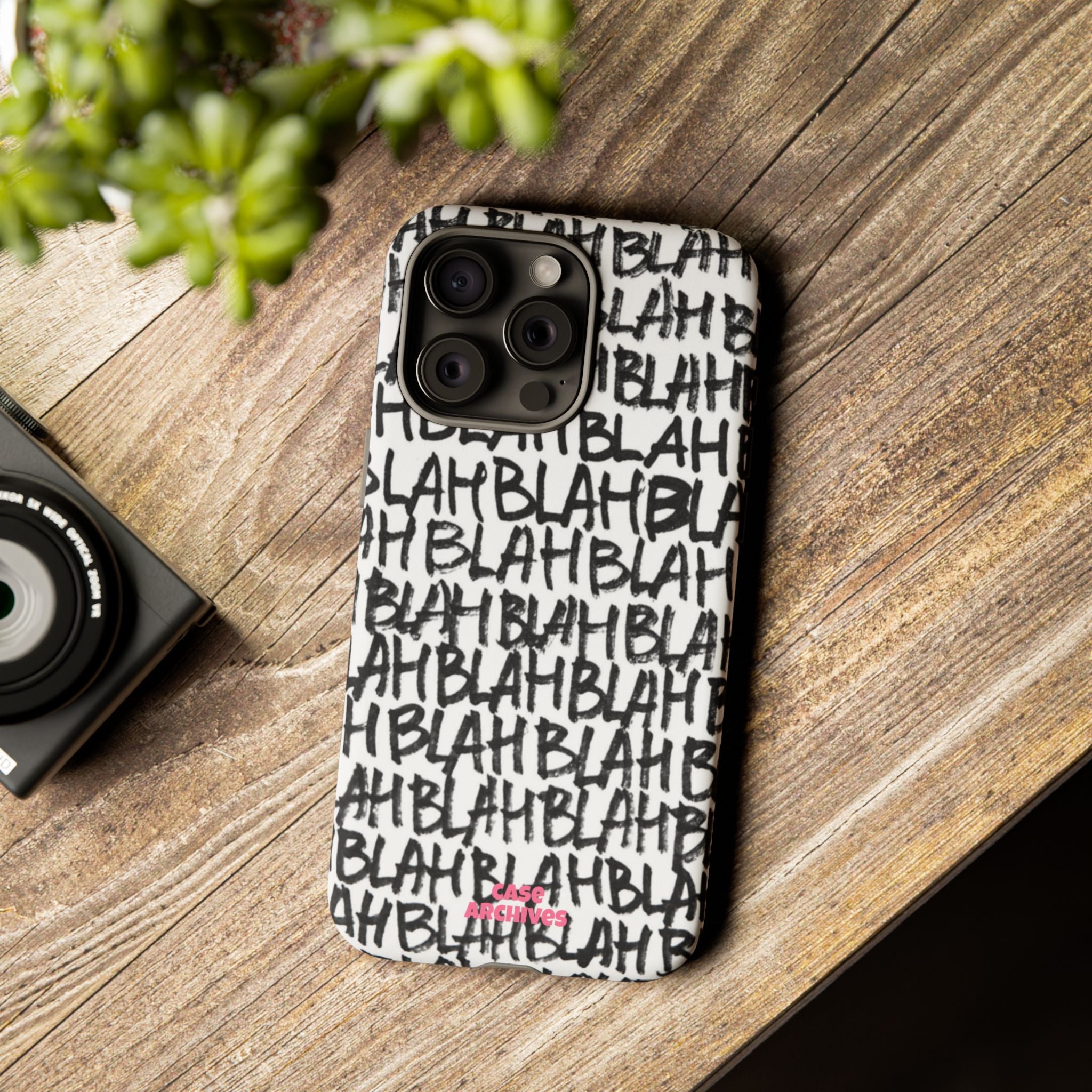 Phone Case — 'BLAH BLAH' Graffiti Text Protective Tough Case