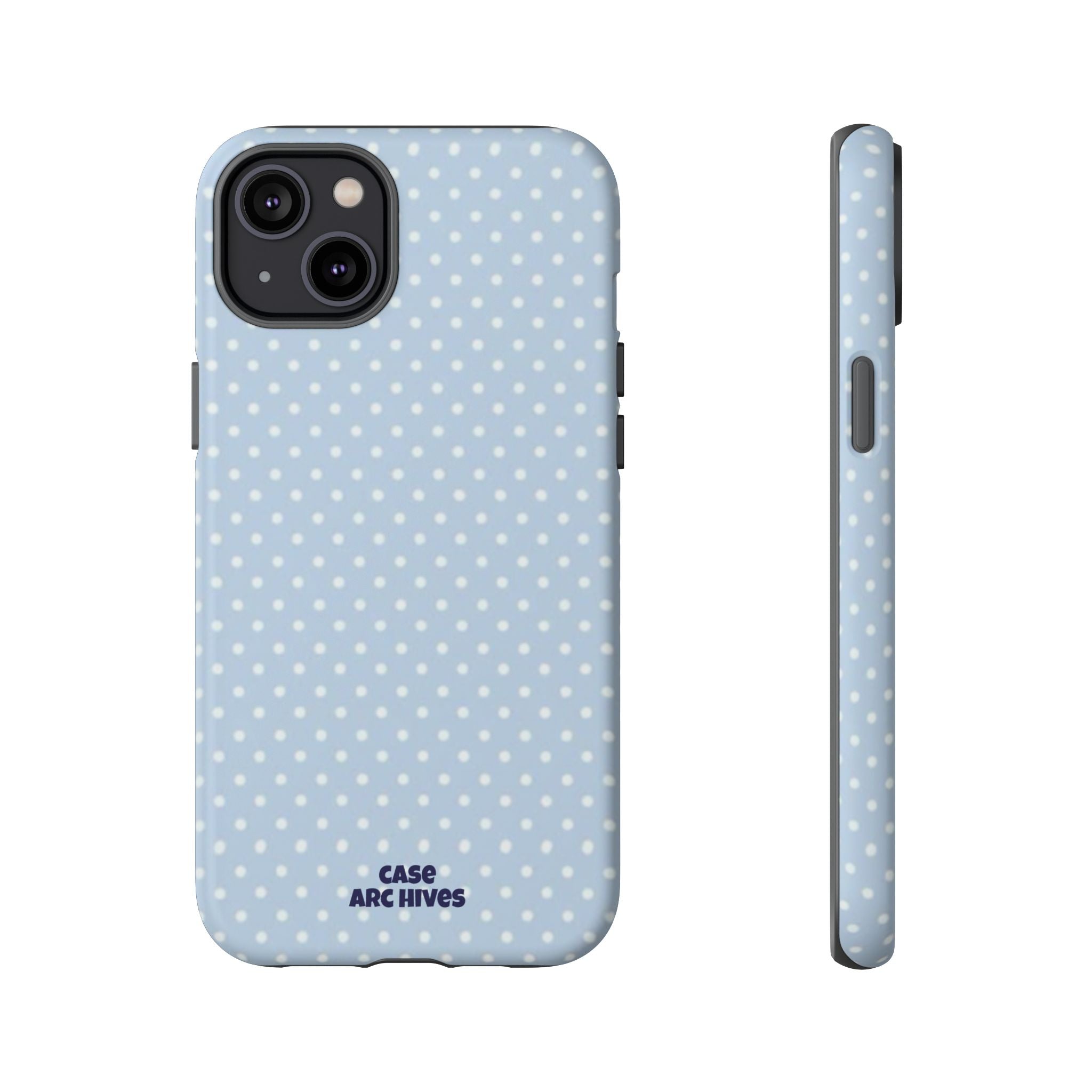 Pastel Blue Polka Dot Tough Phone Case — Protective iPhone Cover