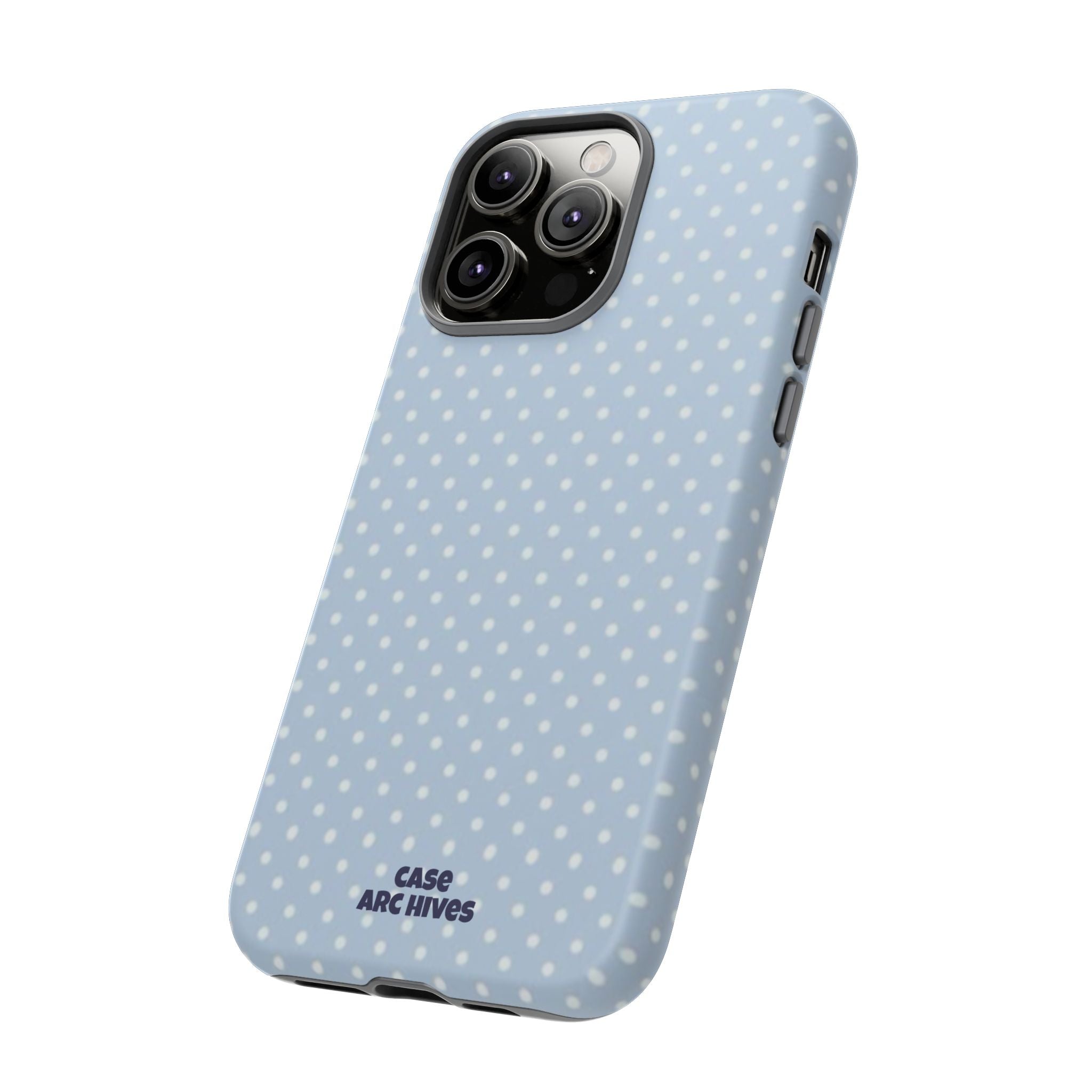 Pastel Blue Polka Dot Tough Phone Case — Protective iPhone Cover