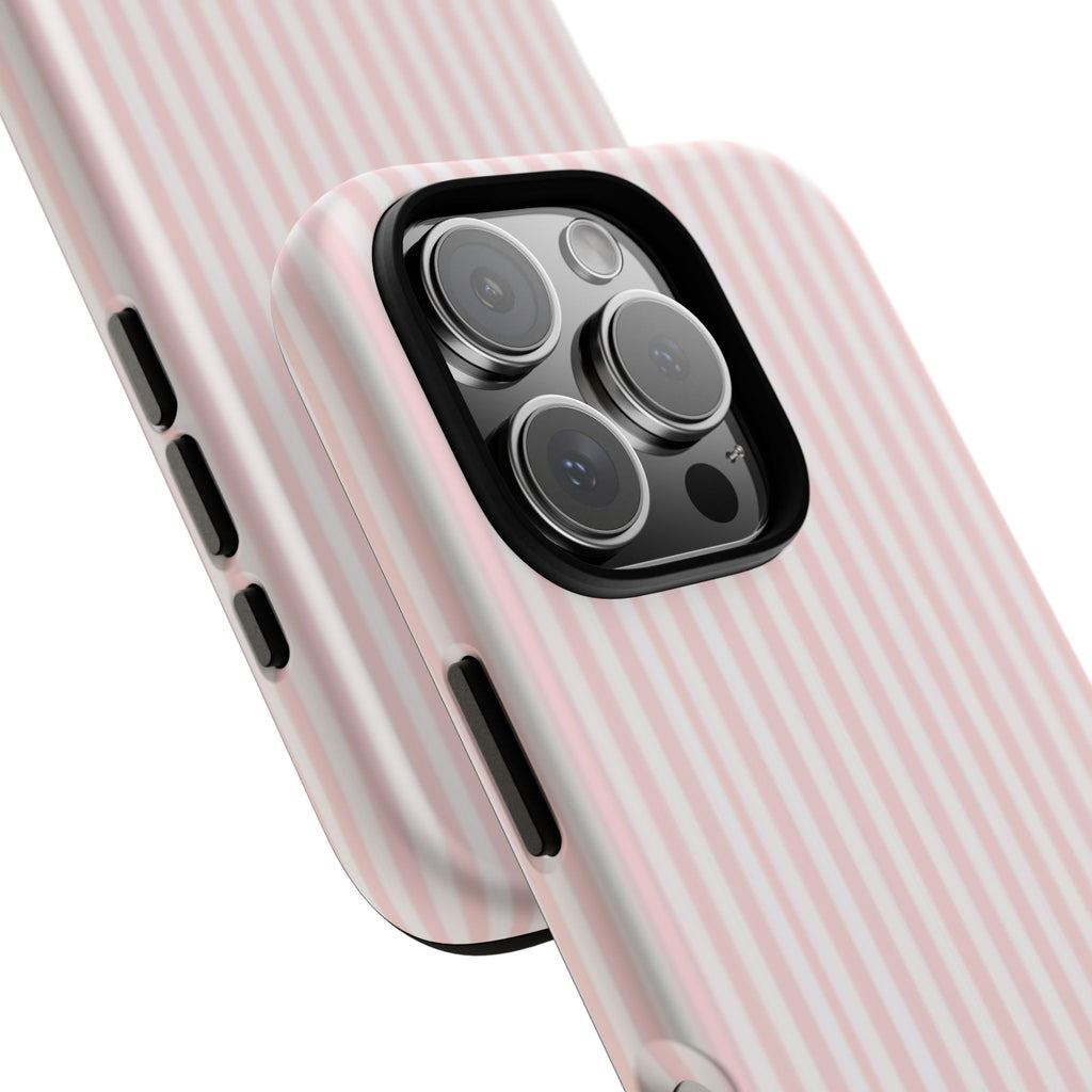 Pink Pastel Stripe Tough Phone Case — Protective iPhone Cover
