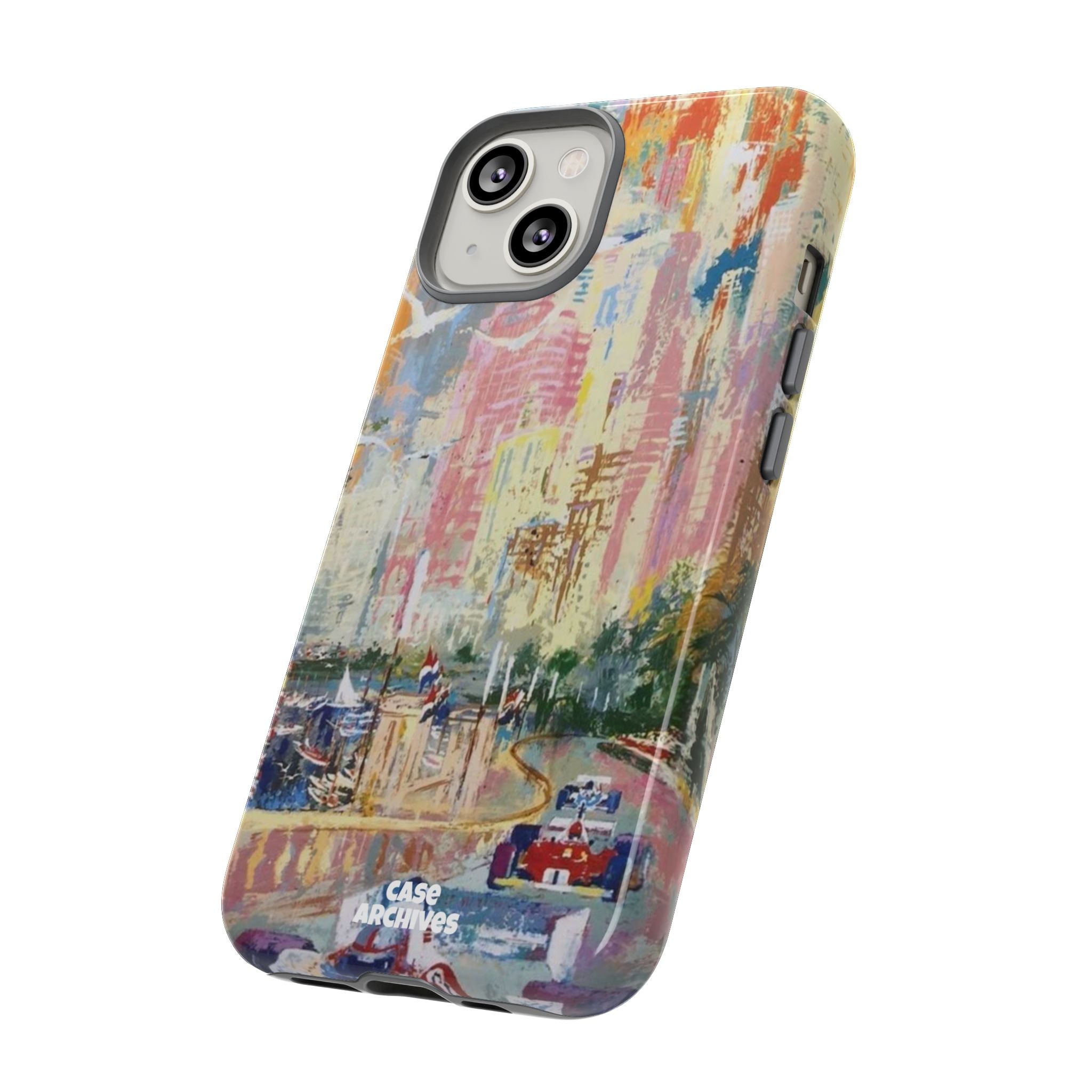 Racing Cityscape Phone Case — Vintage Grand Prix Art Protective Cover