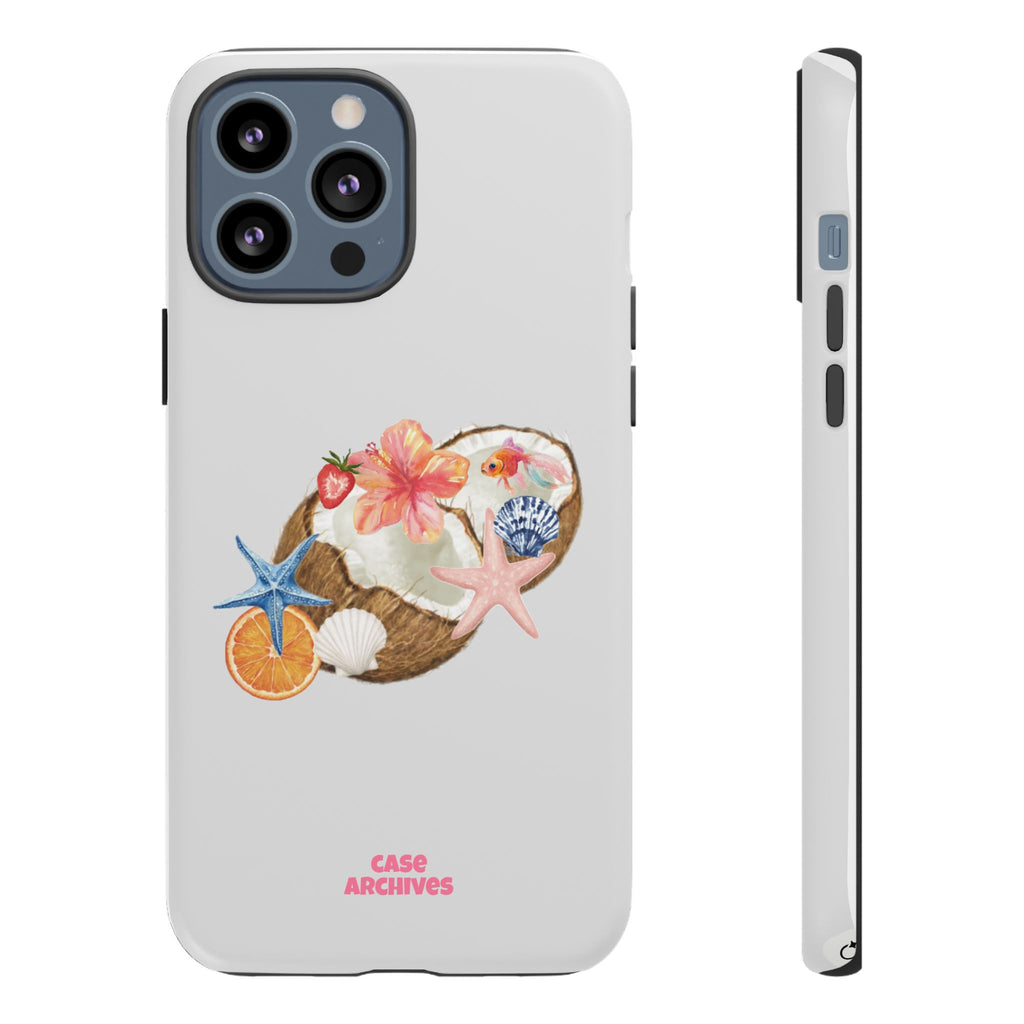 Beach Shells Tough Phone Case — Tropical Starfish & Hibiscus Design