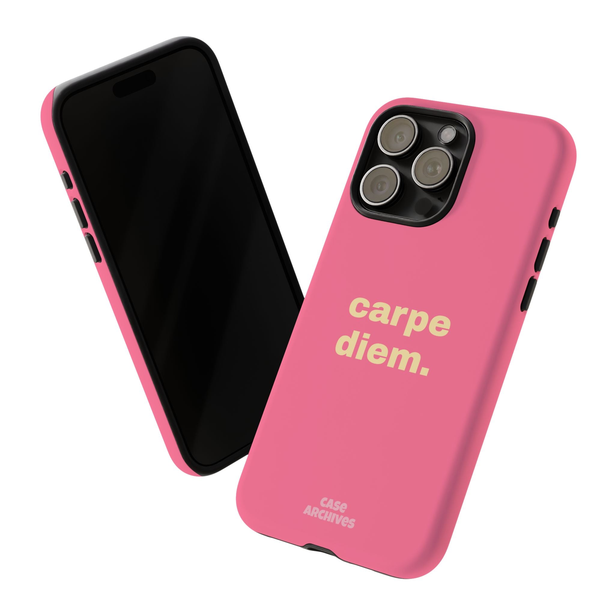 Pink "carpe diem." Tough Phone Case — Motivational Slim Protective Case
