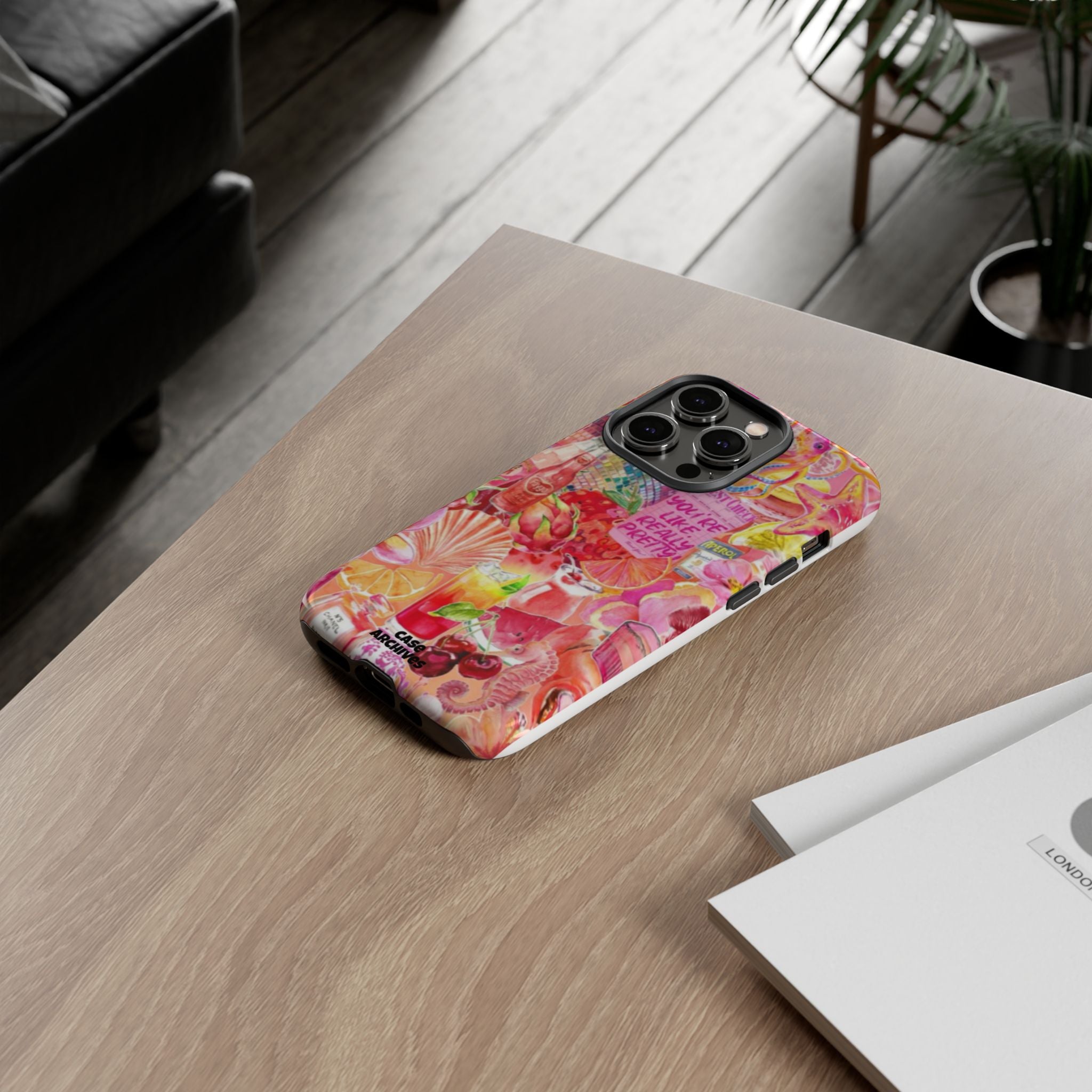 Phone Case — Pink Tropical Collage "You're Like, Really Pretty"