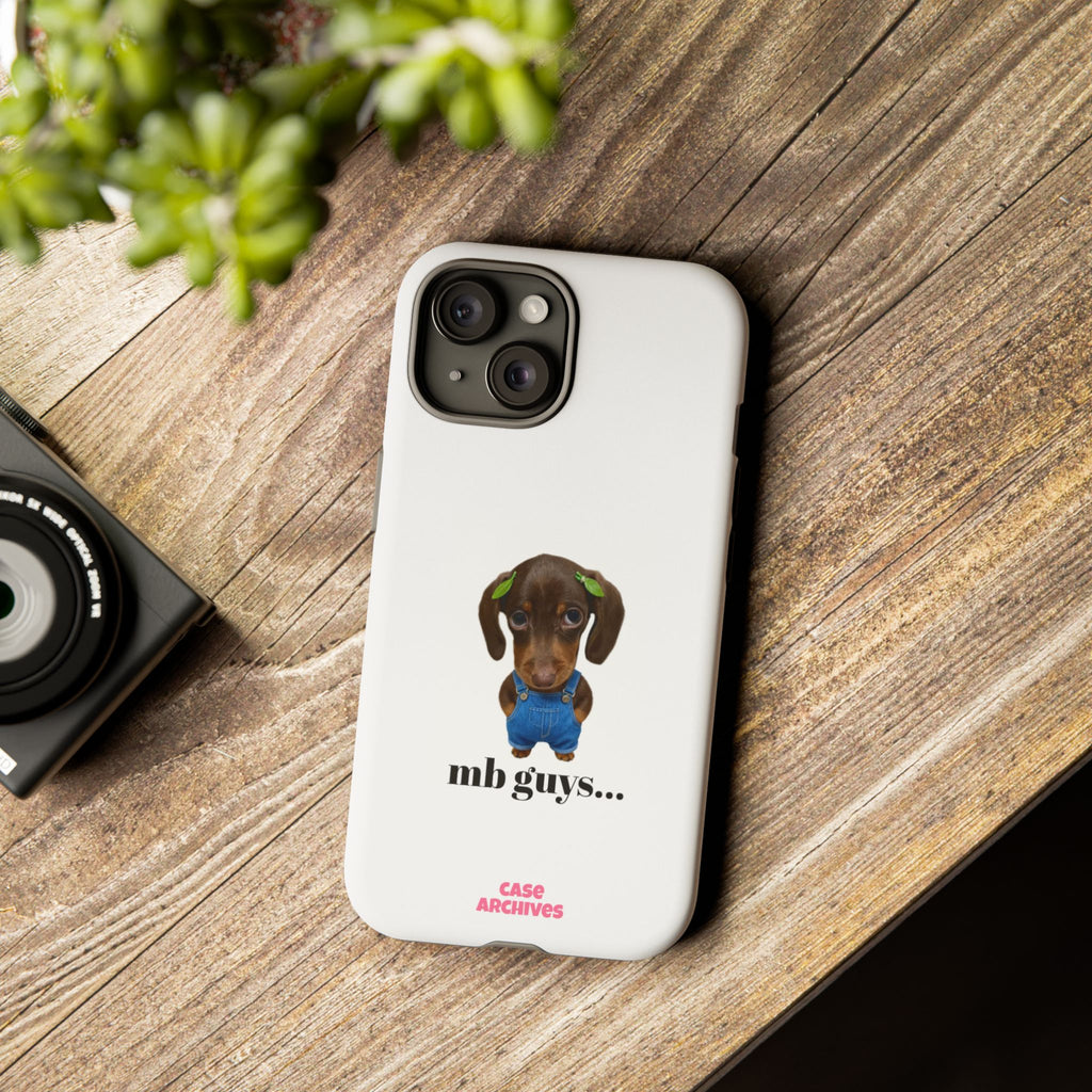 Phone Case — Cute Dachshund Puppy Design with 'nb guys...' Text