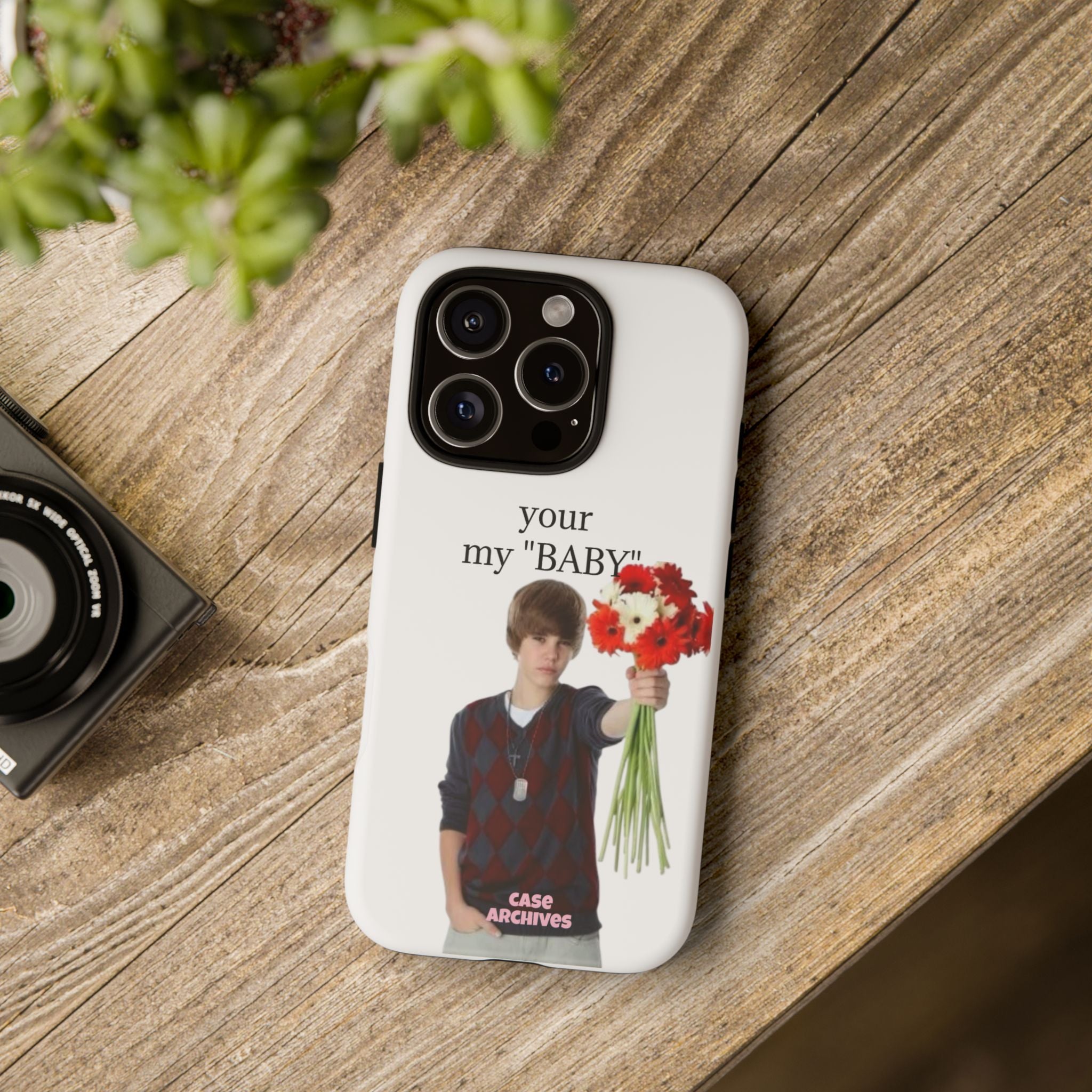 “your my 'BABY'” Justin Retro Photo Floral Design