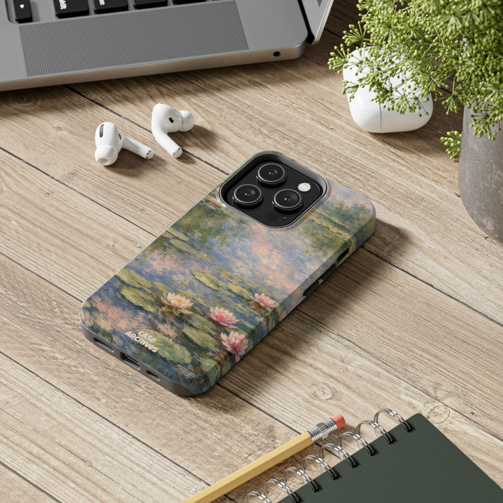 Water Lily Tough Phone Case — Monet-Inspired Floral Protective Phone Cover