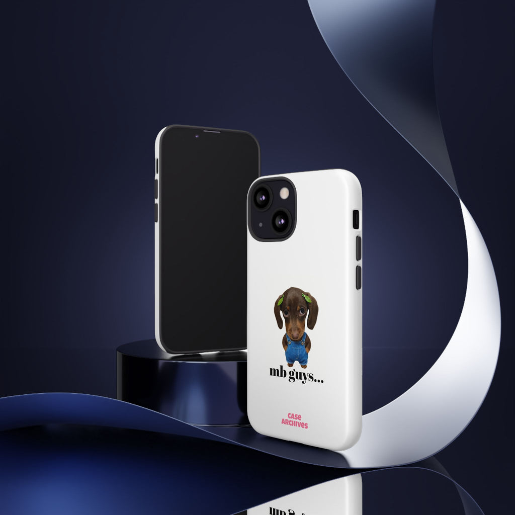 Phone Case — Cute Dachshund Puppy Design with 'nb guys...' Text