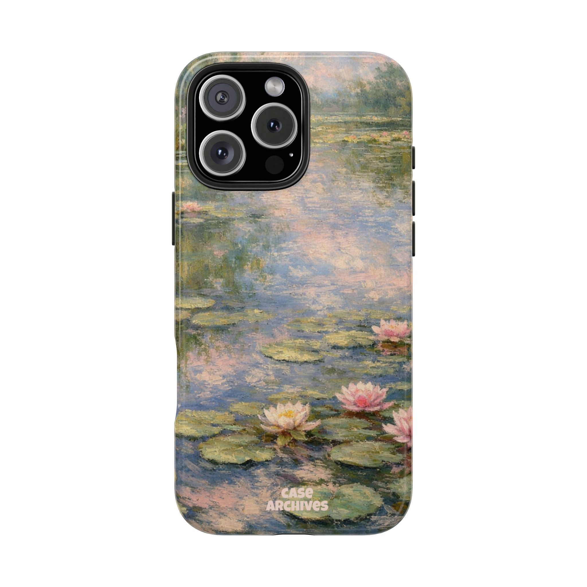 Water Lily Tough Phone Case — Monet-Inspired Floral Protective Phone Cover