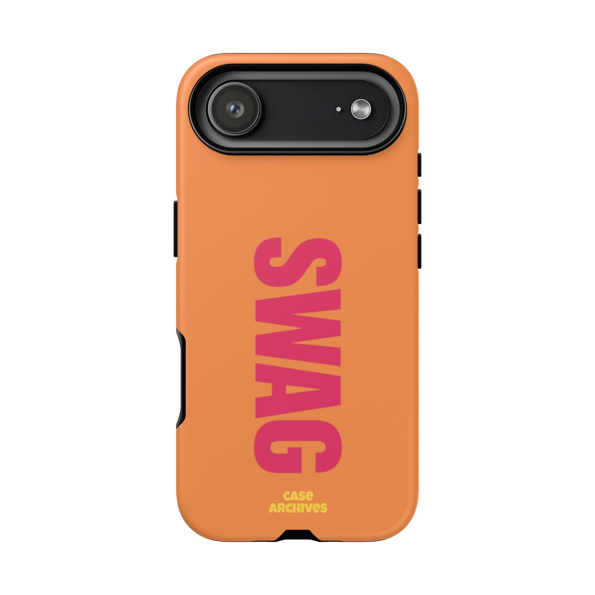 SWAG vertical text Tough Case | orange phone case, bold typography