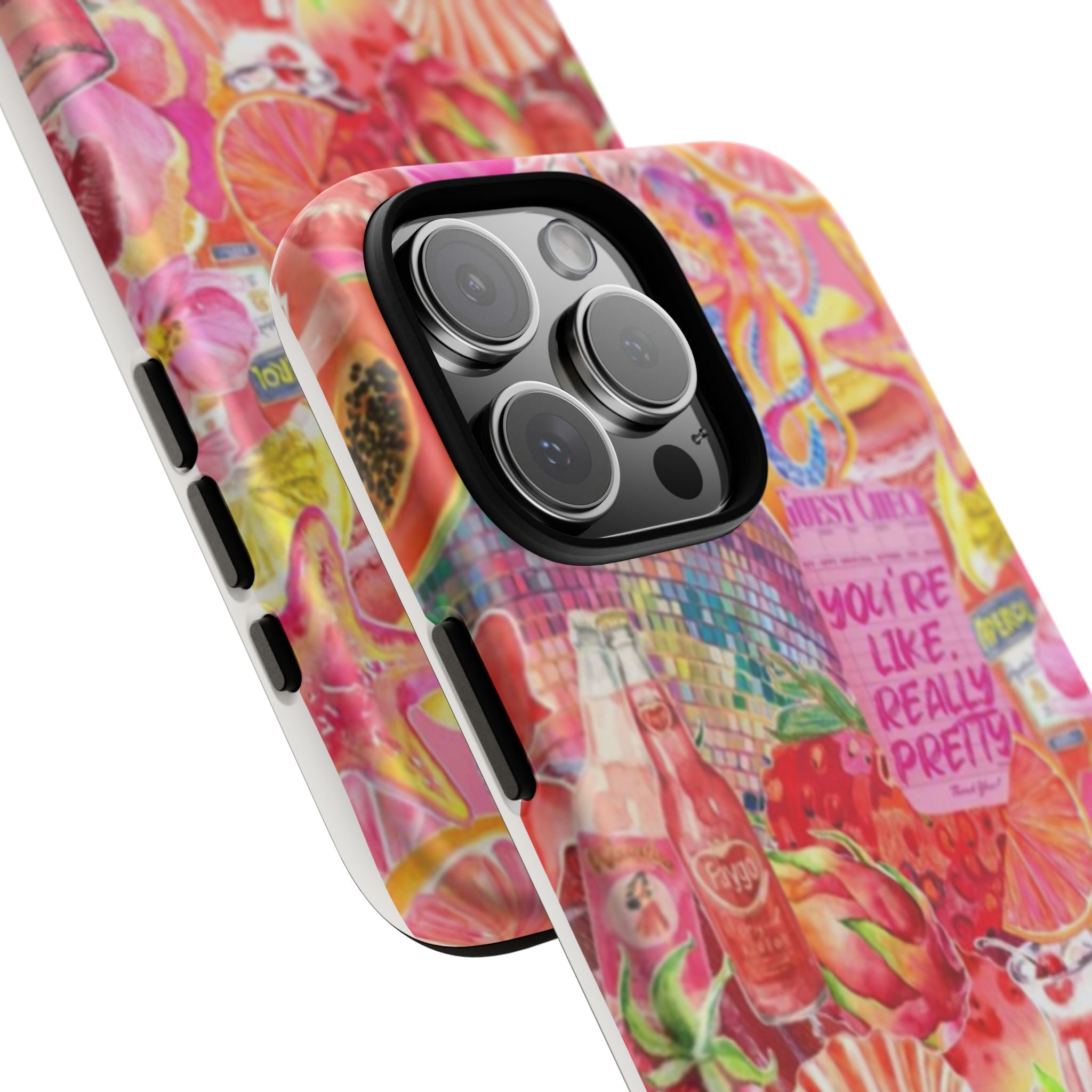 Phone Case — Pink Tropical Collage "You're Like, Really Pretty"