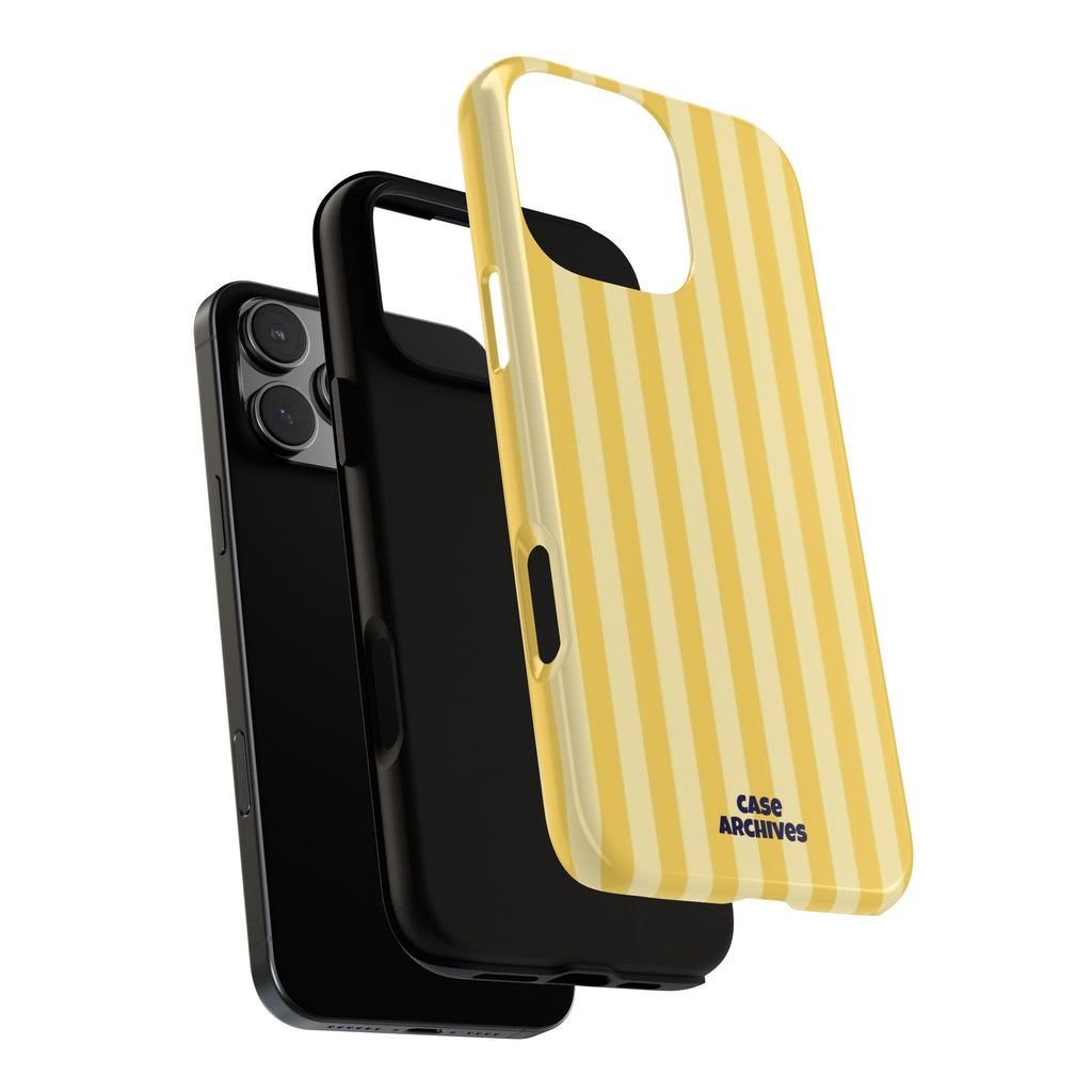 Yellow Striped Tough Phone Case – Durable Protective Cover (Case Archives)
