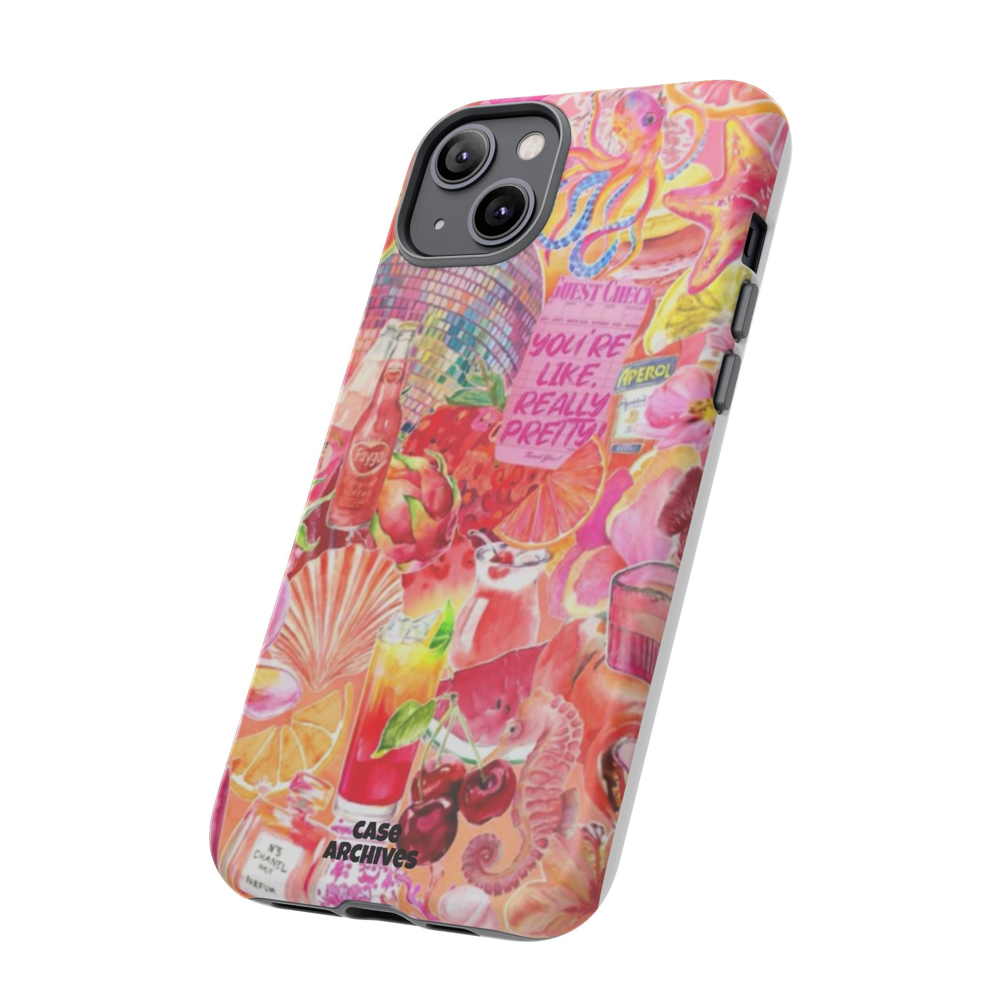 Phone Case — Pink Tropical Collage "You're Like, Really Pretty"