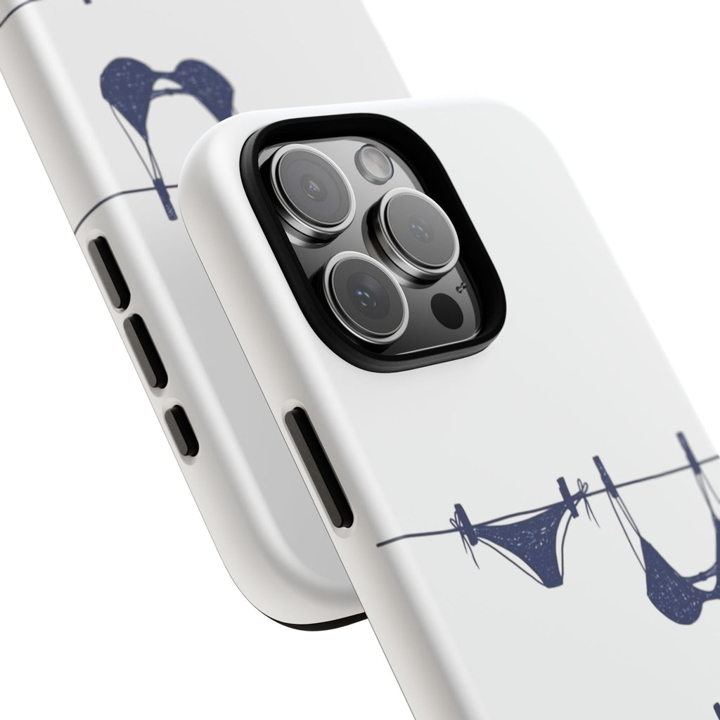 Phone Case — Blue swimsuit Clothesline Illustration Protective Cover