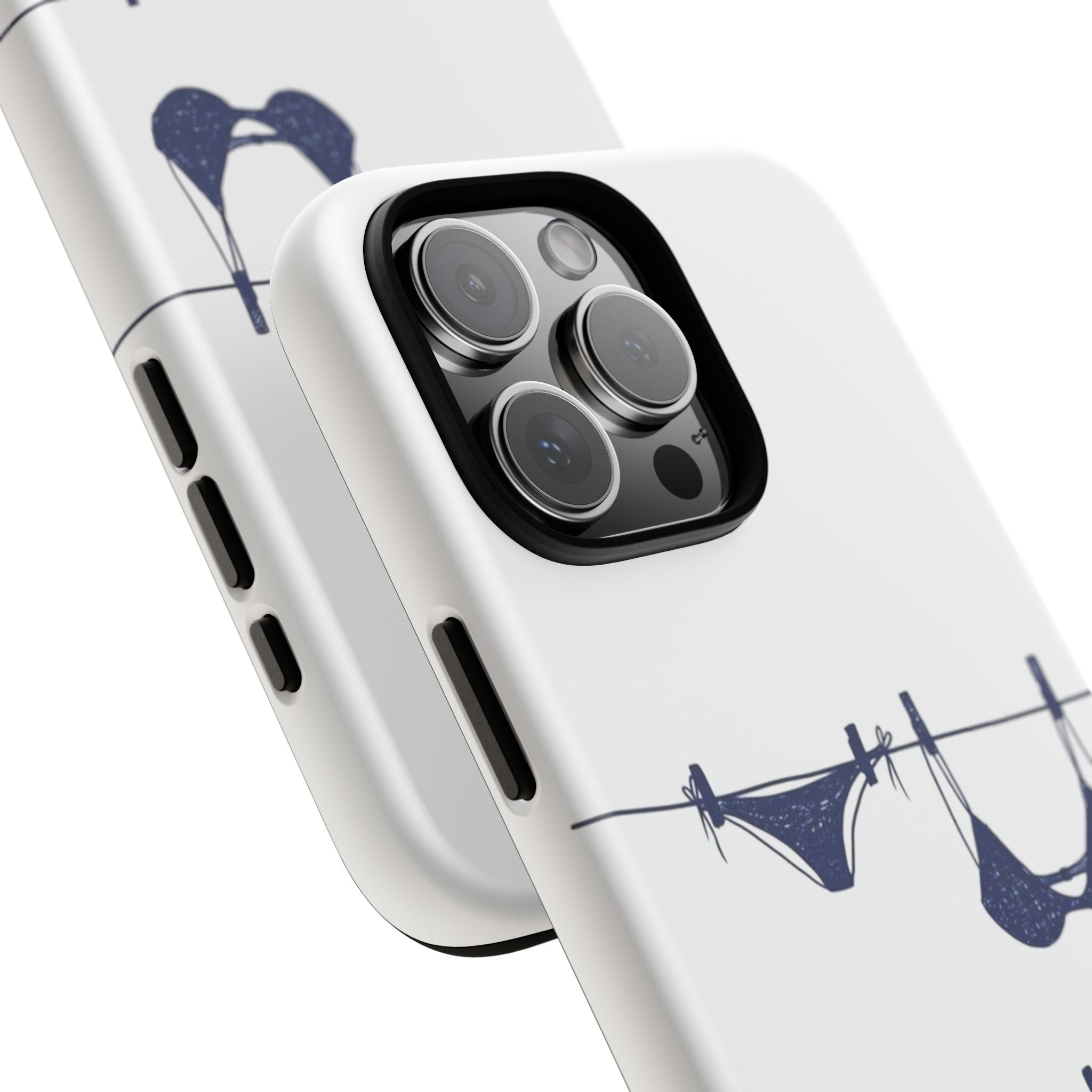 Phone Case — Blue swimsuit Clothesline Illustration Protective Cover
