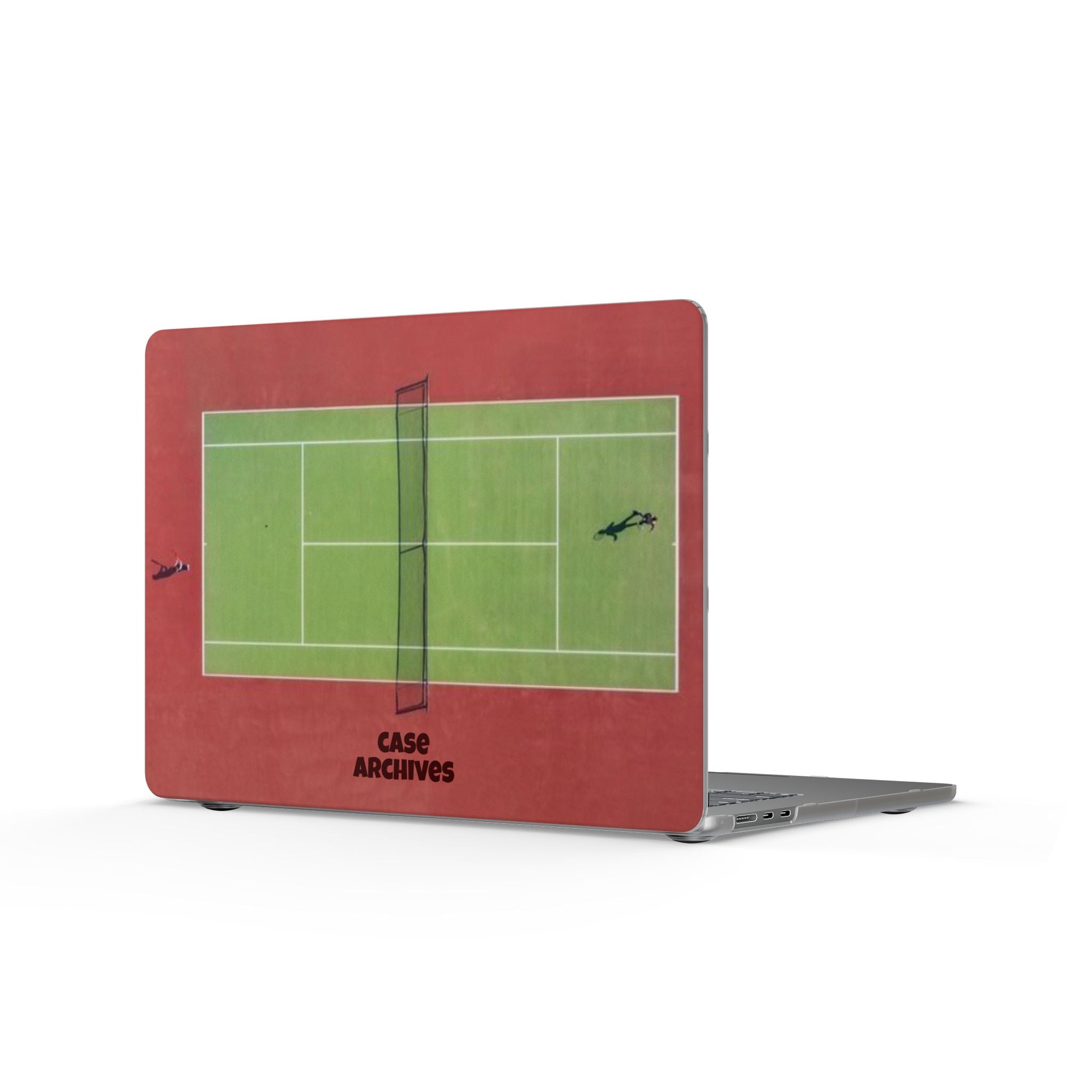 Tennis Court Matte MacBook Case — Minimal Sport Laptop Cover with 'Case Archives' Design