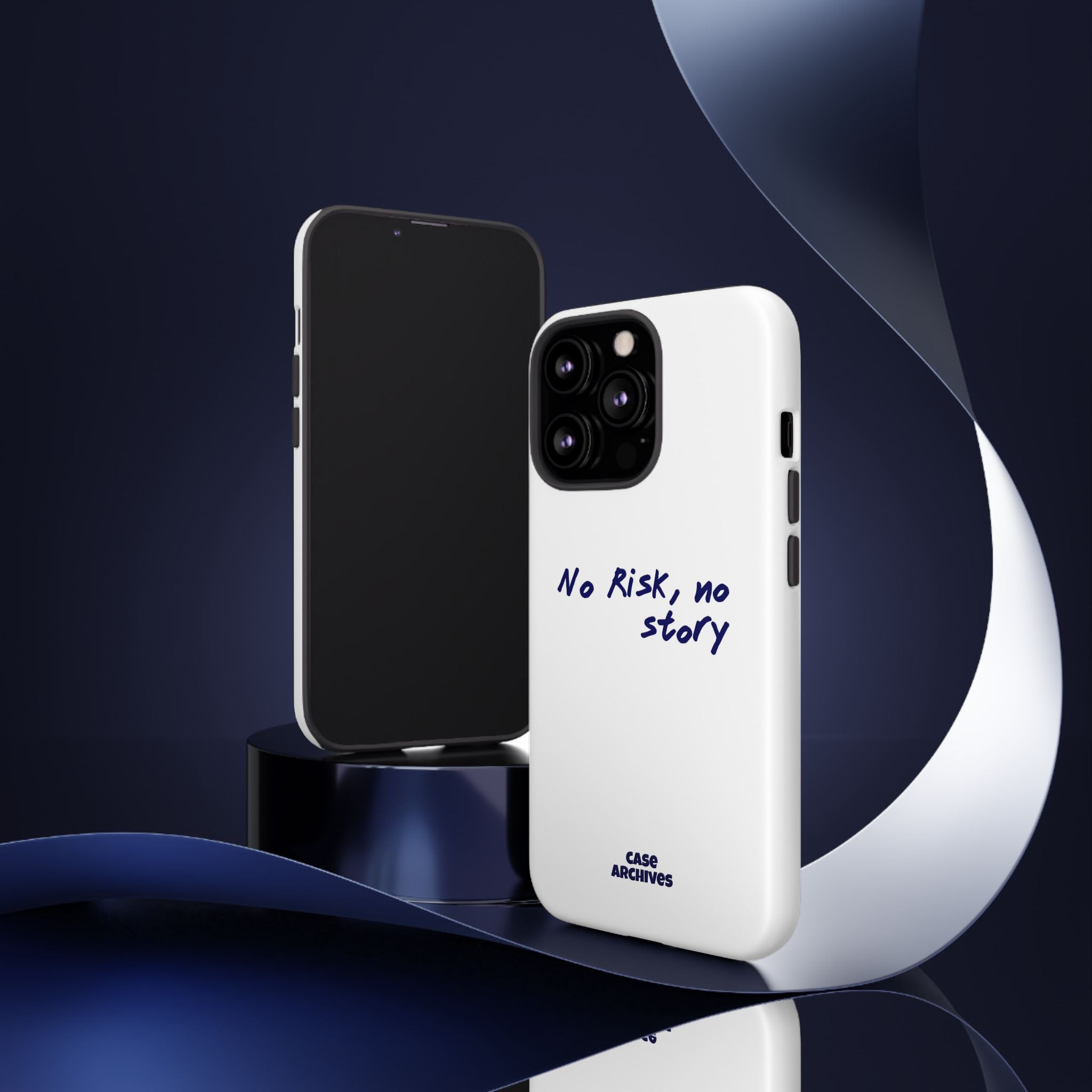 Phone Case — "No Risk, No Story" Minimal Motivational Tough Case