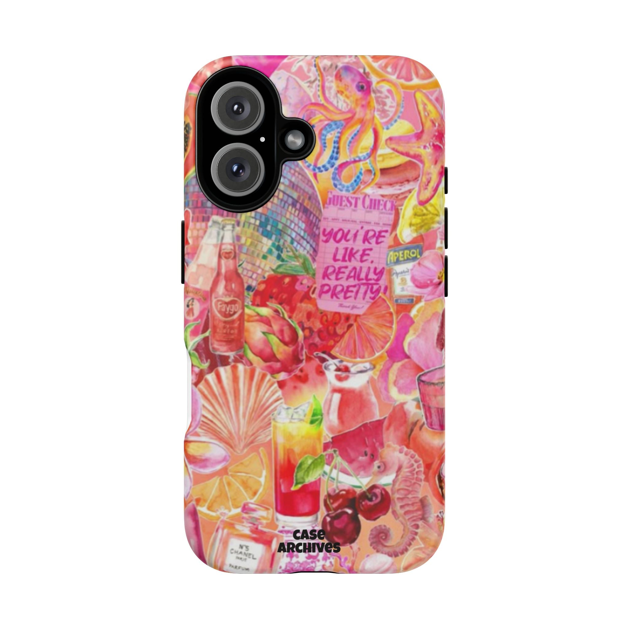 Phone Case — Pink Tropical Collage "You're Like, Really Pretty"