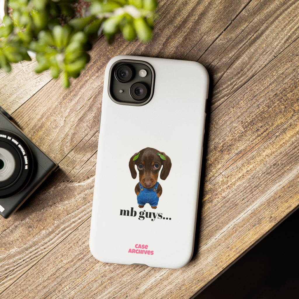 Phone Case — Cute Dachshund Puppy Design with 'nb guys...' Text