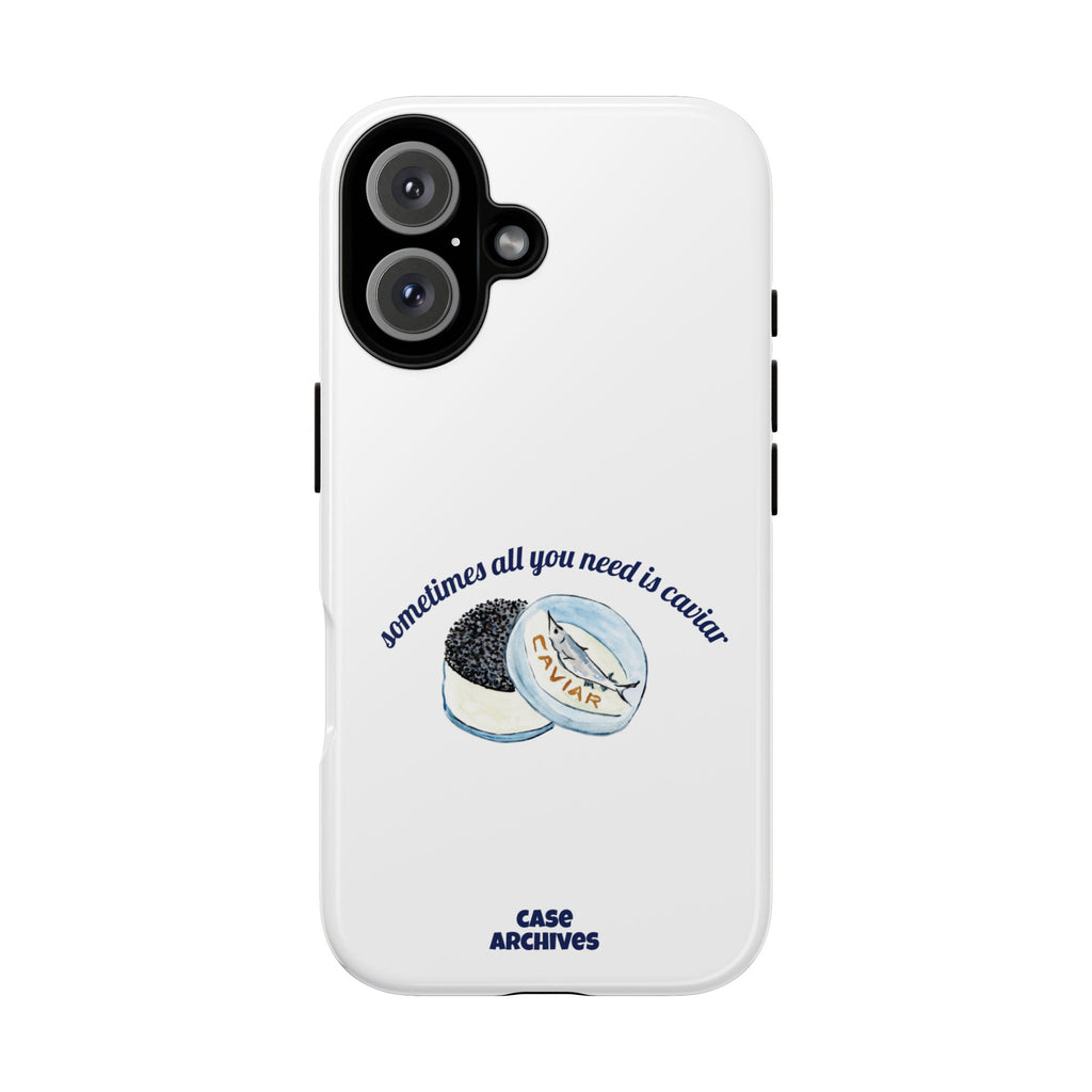 Caviar Illustration Phone Case — "sometimes all you need is caviar" Protective Hard Case
