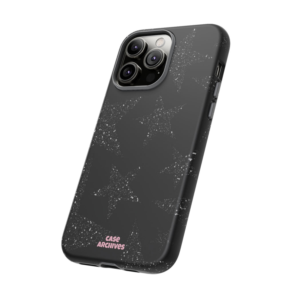Glitter Star Tough Case — Black Sparkle Phone Protection