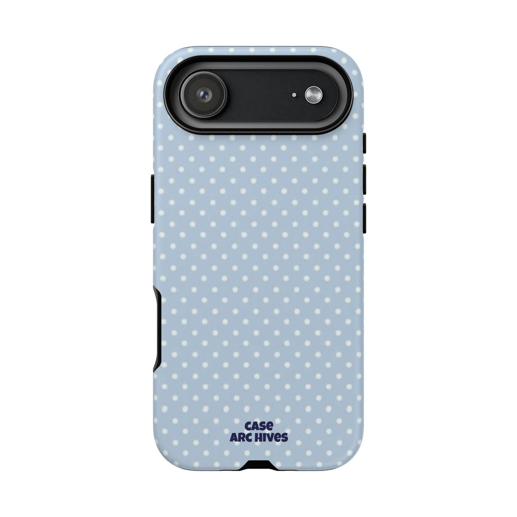 Pastel Blue Polka Dot Tough Phone Case — Protective iPhone Cover