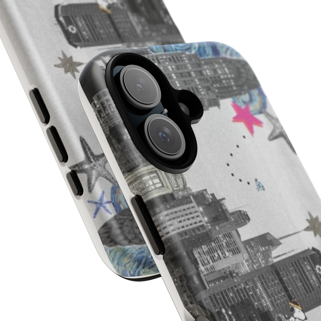 City Skyline Tough Phone Case – Statue of Liberty Urban Art Protective Cover