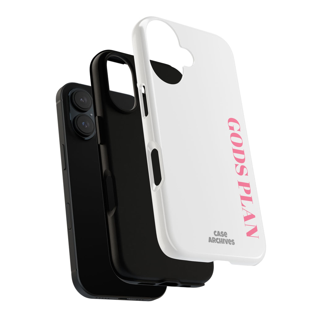Phone Case — GODS PLAN Vertical Pink Text Religious iPhone Cover