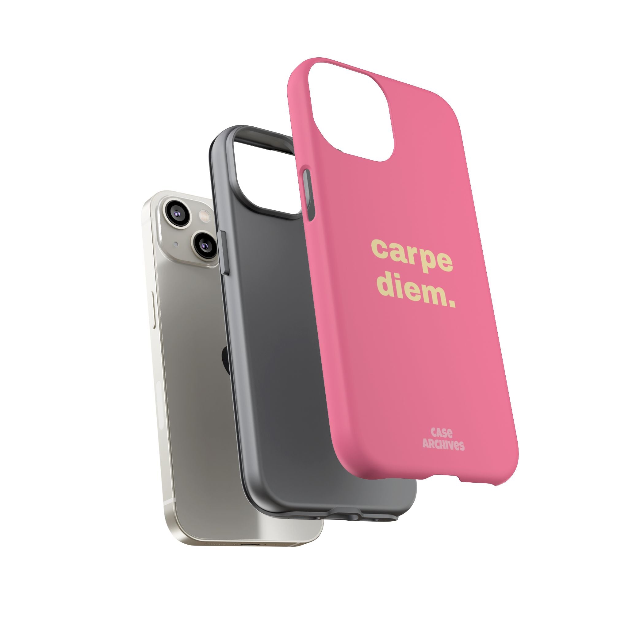 Pink "carpe diem." Tough Phone Case — Motivational Slim Protective Case