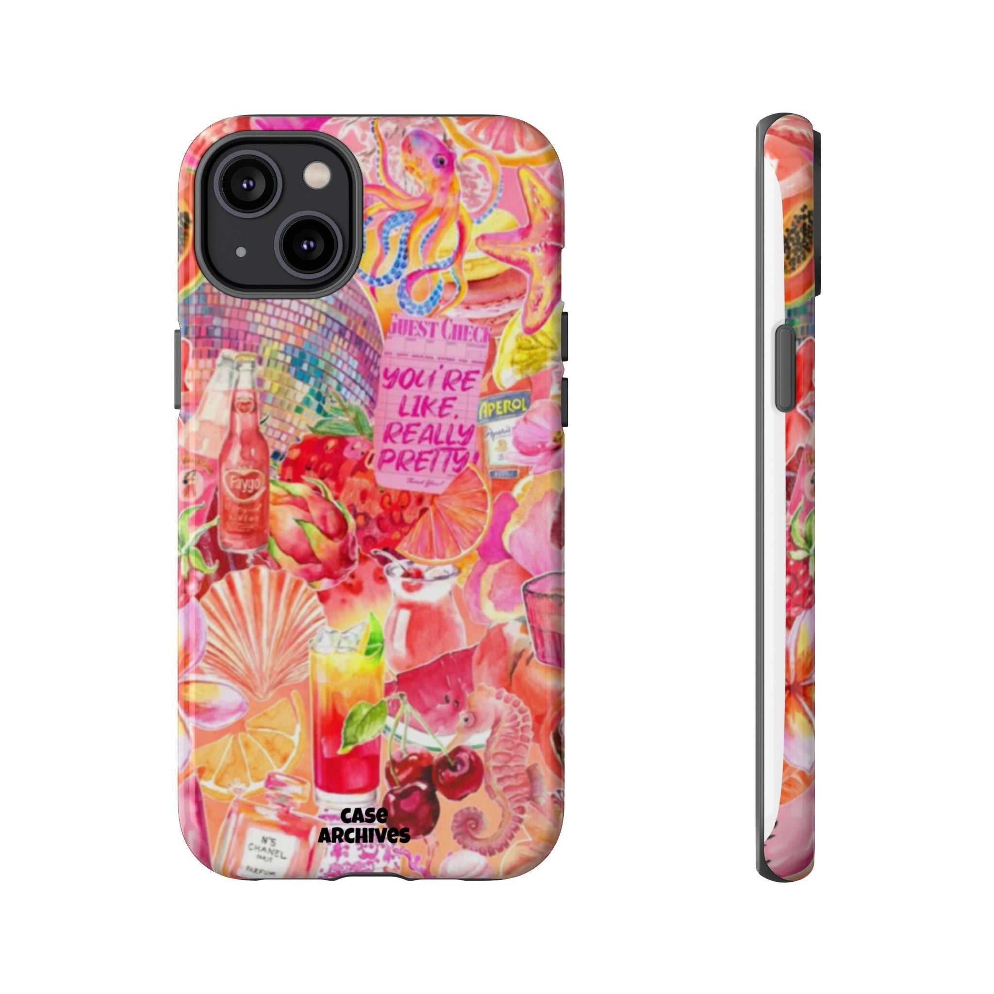 Phone Case — Pink Tropical Collage "You're Like, Really Pretty"