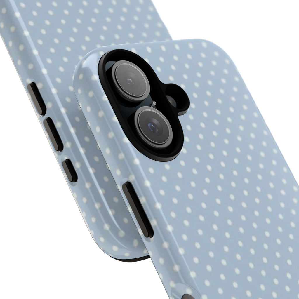 Pastel Blue Polka Dot Tough Phone Case — Protective iPhone Cover