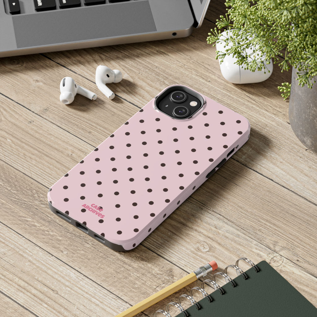 Pink polka dot Tough Phone Case – Slim Protective iPhone Cover