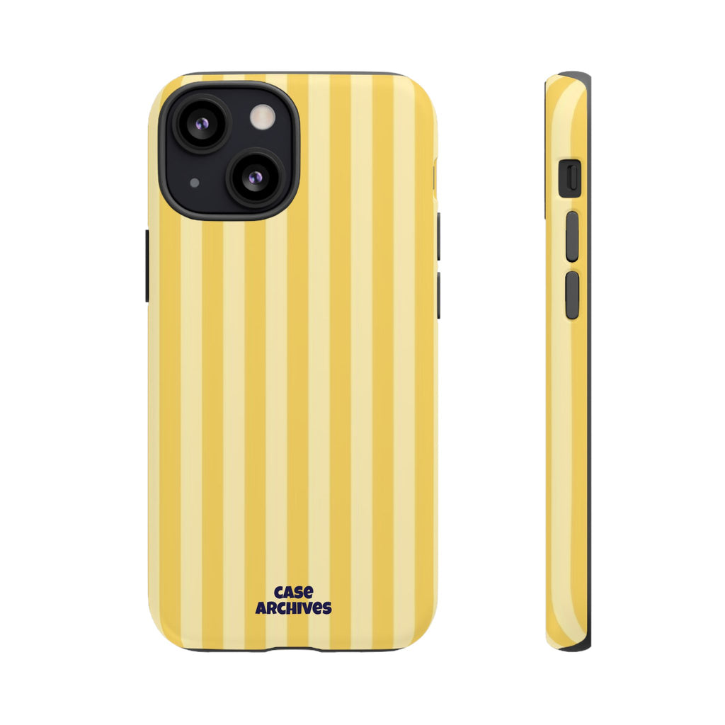 Yellow Striped Tough Phone Case – Durable Protective Cover (Case Archives)