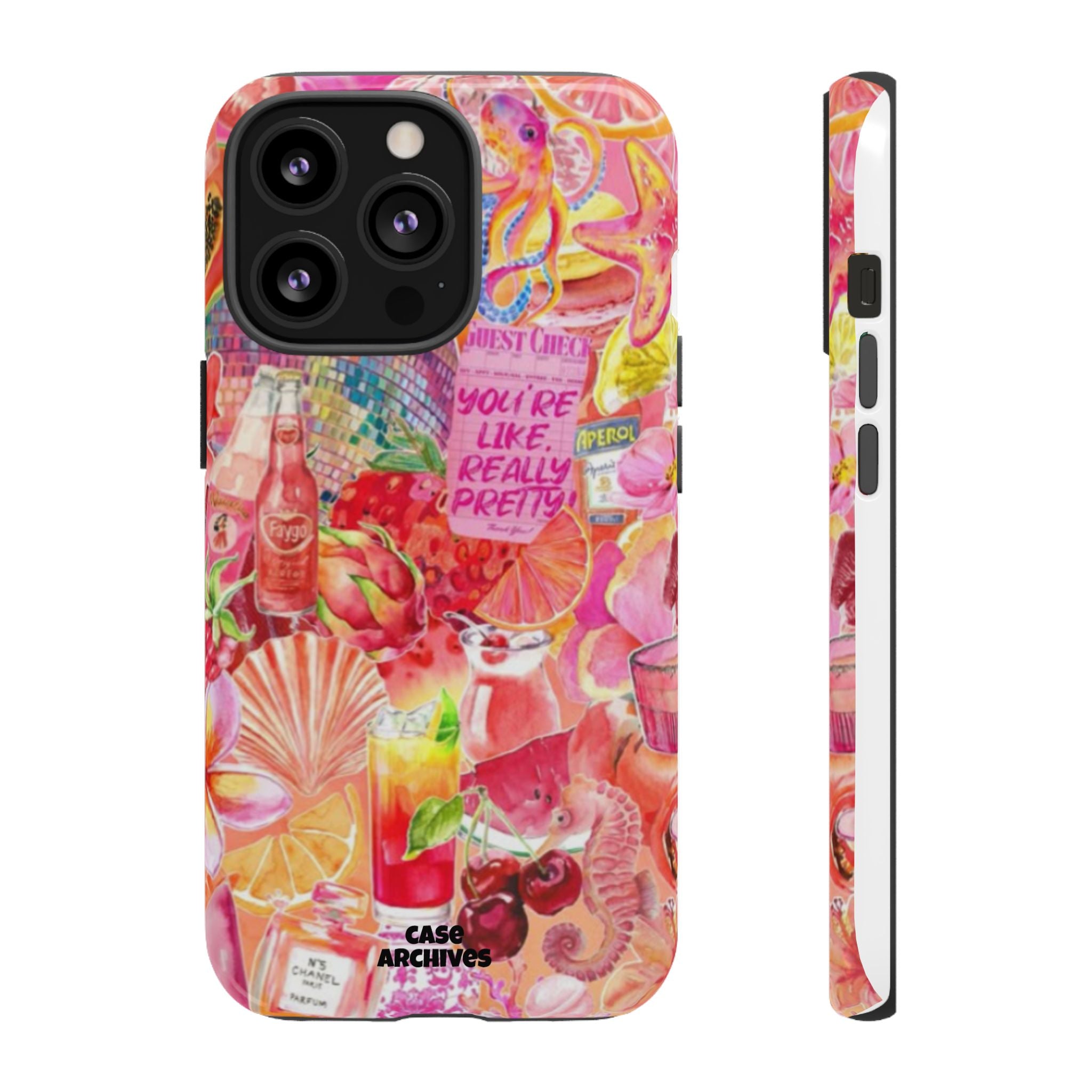 Phone Case — Pink Tropical Collage "You're Like, Really Pretty"