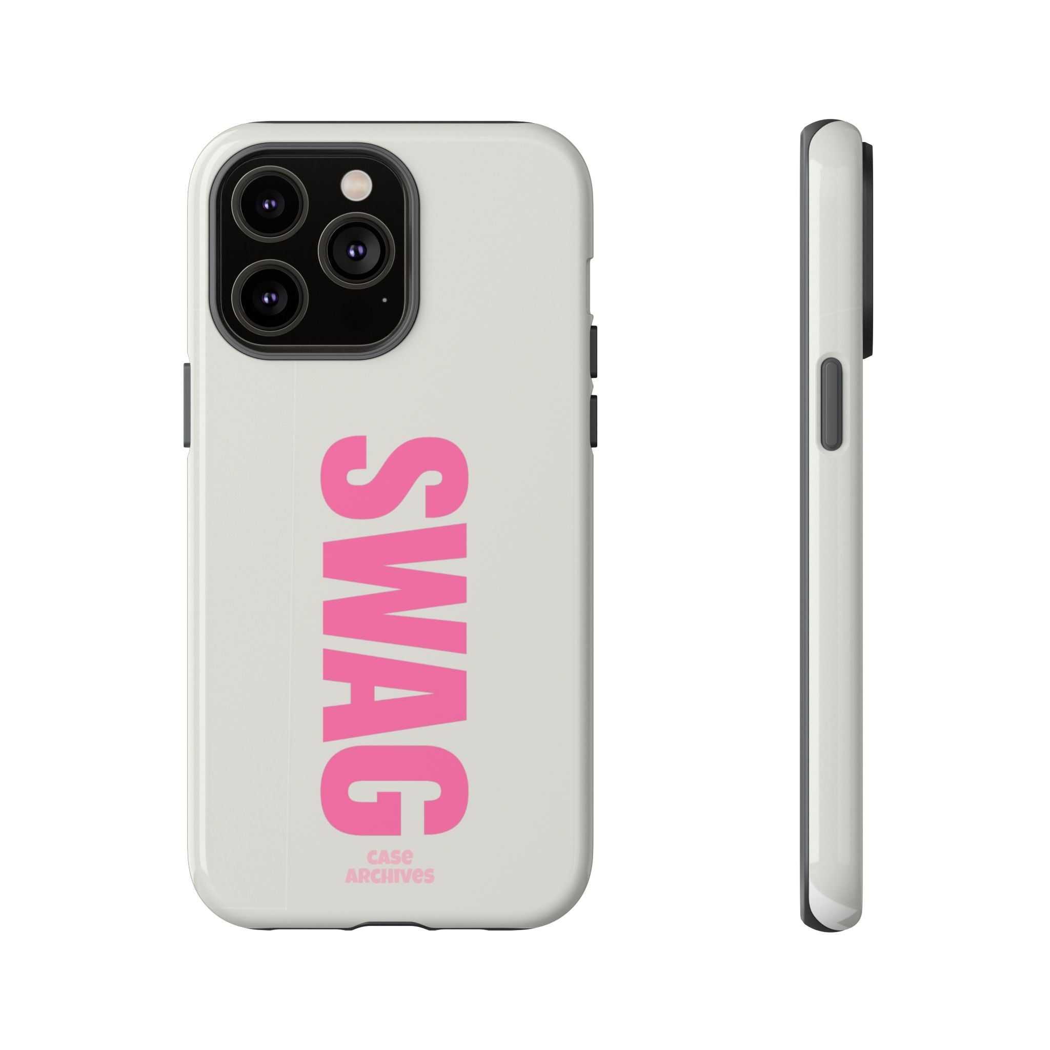SWAG Phone Case — Bold Pink Vertical Text Tough Case