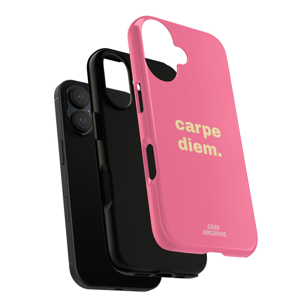 Pink "carpe diem." Tough Phone Case — Motivational Slim Protective Case