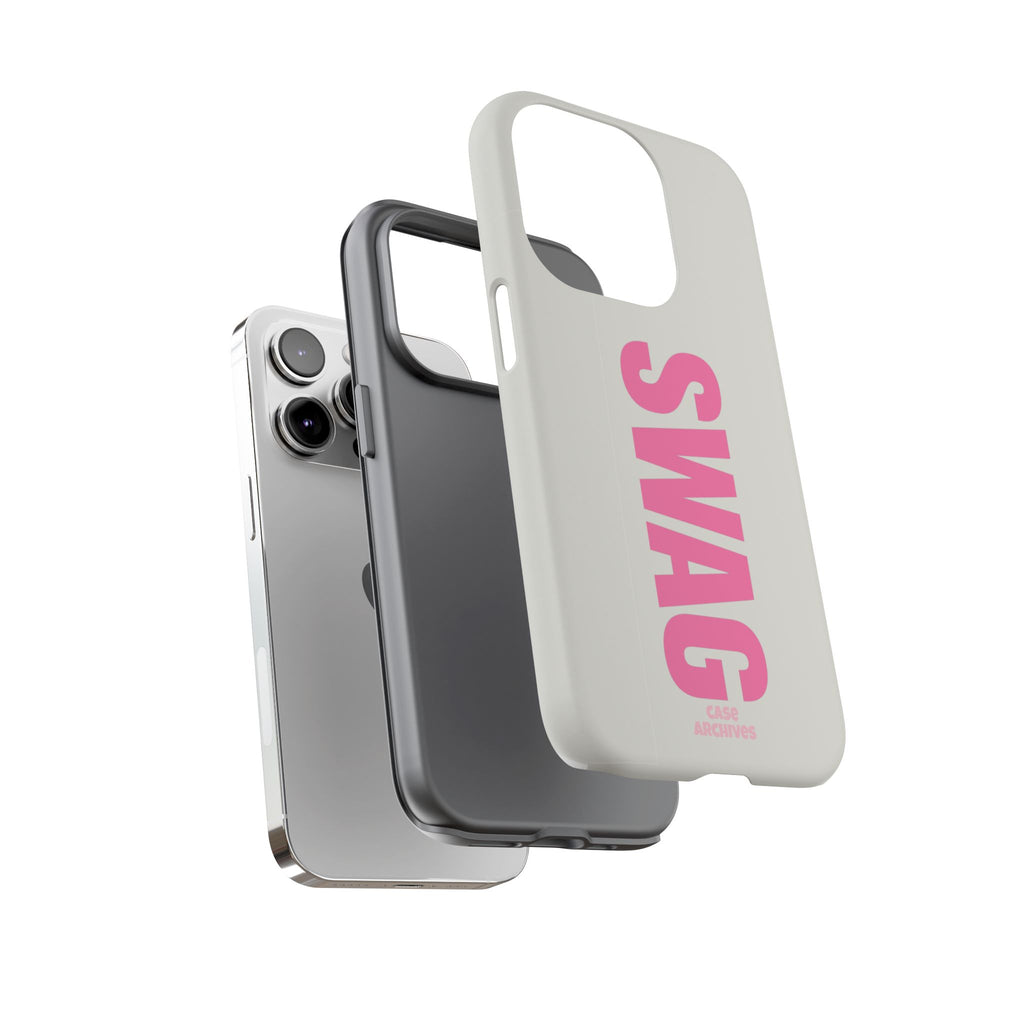 SWAG Phone Case — Bold Pink Vertical Text Tough Case