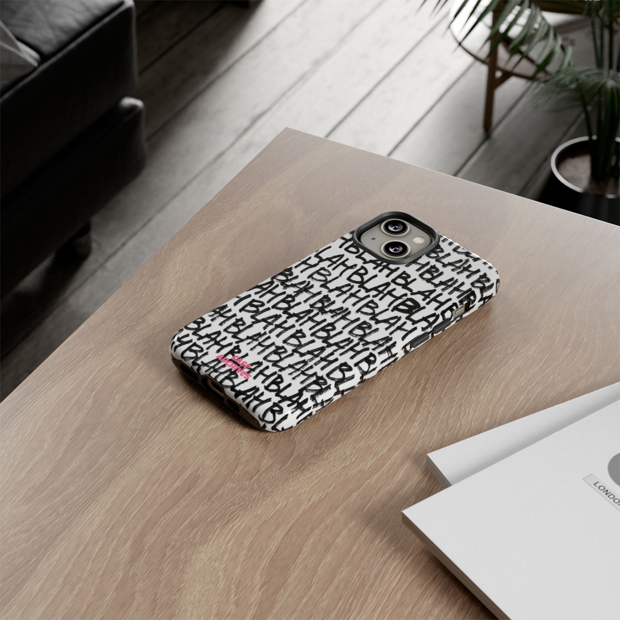 Phone Case — 'BLAH BLAH' Graffiti Text Protective Tough Case