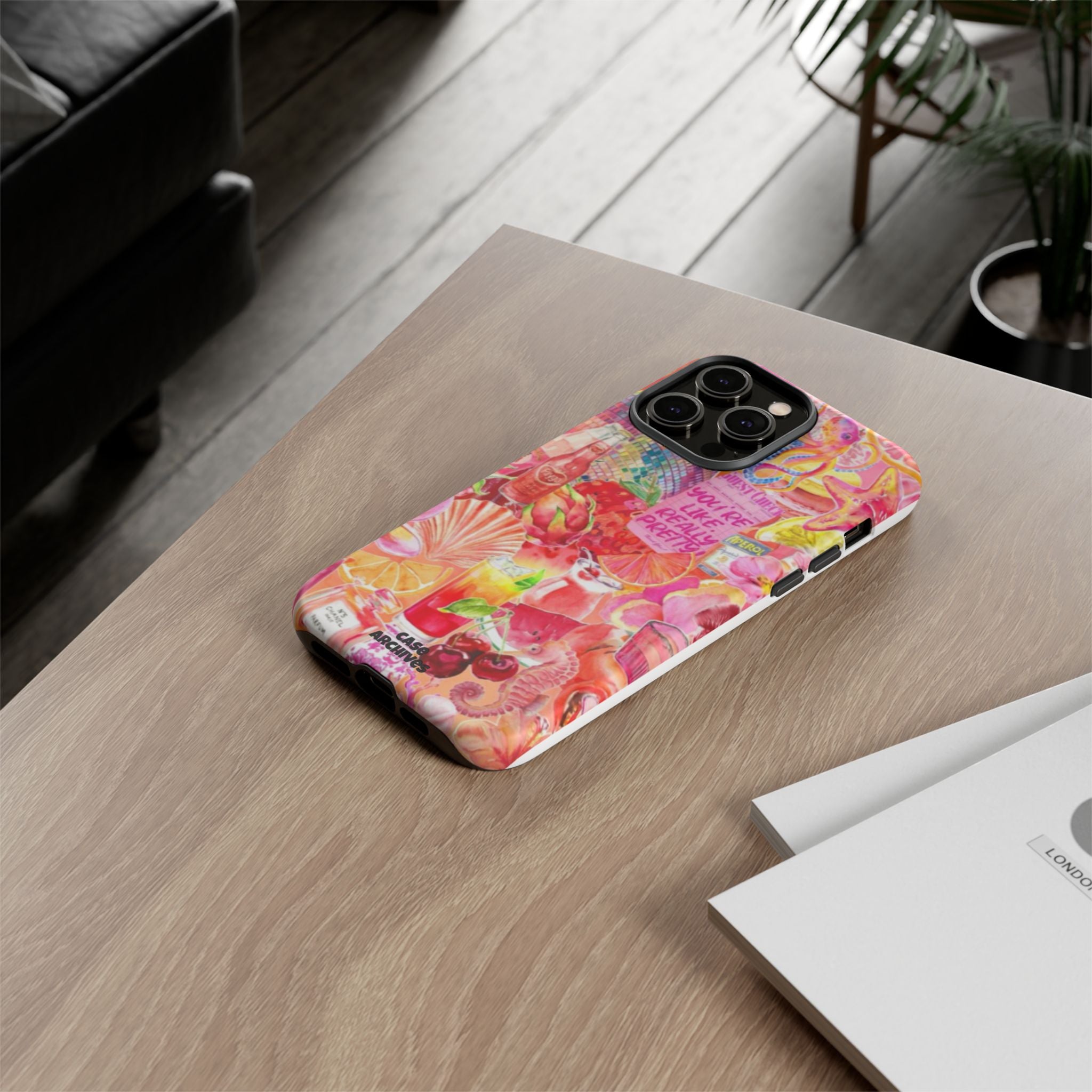 Phone Case — Pink Tropical Collage "You're Like, Really Pretty"